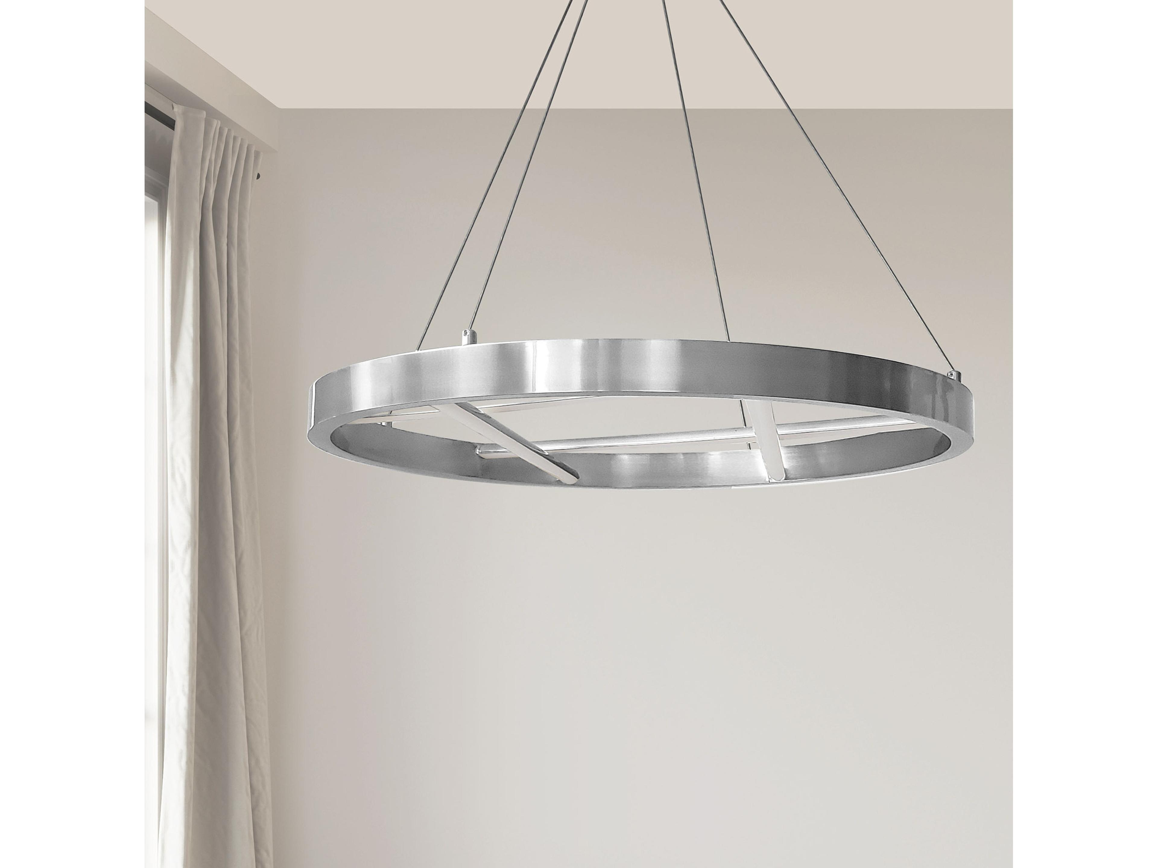 Dainolite Dante 1-Light Polished Chrome White Geometric Round Chandelier