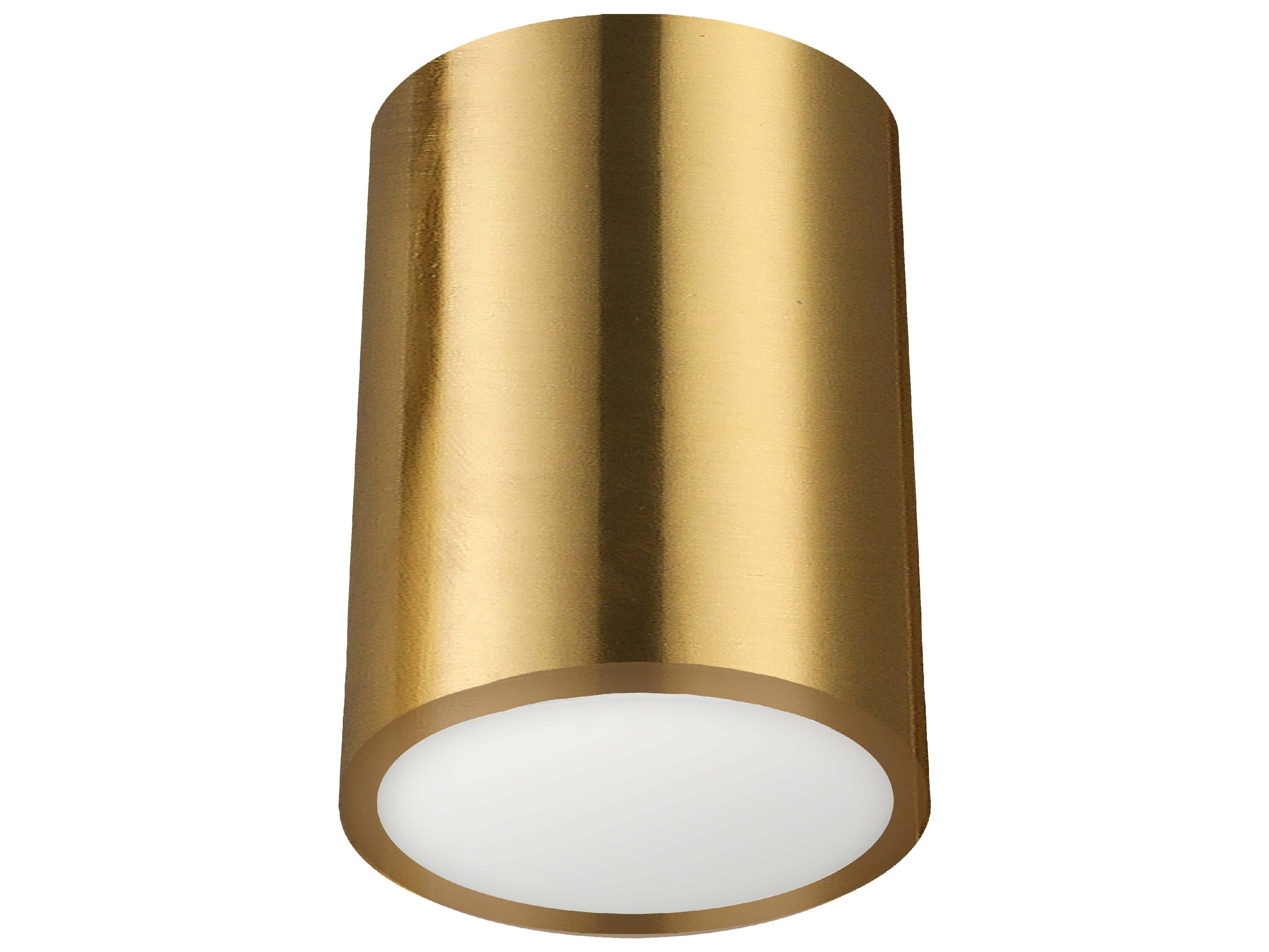 Echo 1-Light Aged Brass Cylinder Flush Mount