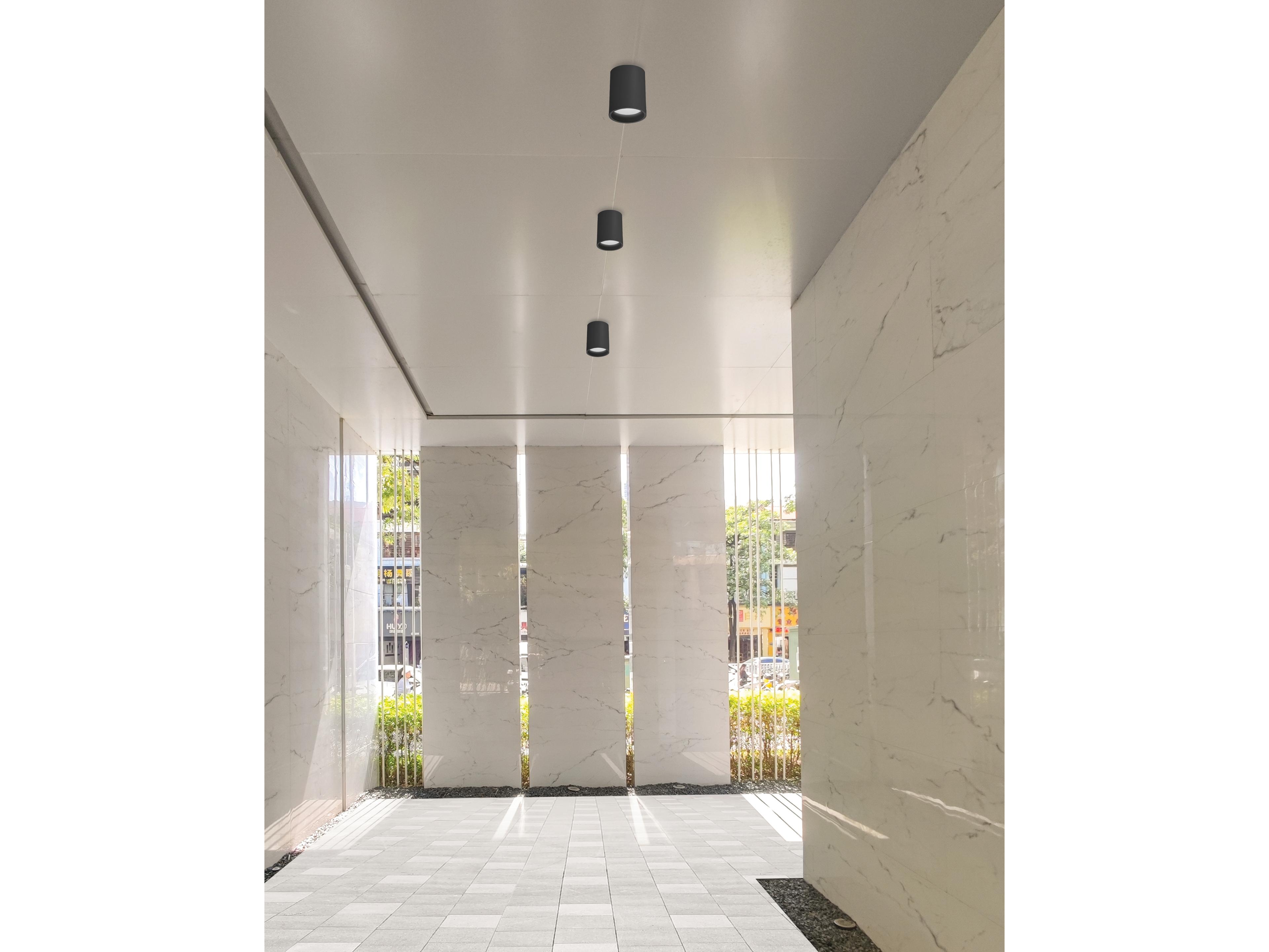 Dainolite Echo 1-Light Matte Black Cylinder Flush Mount