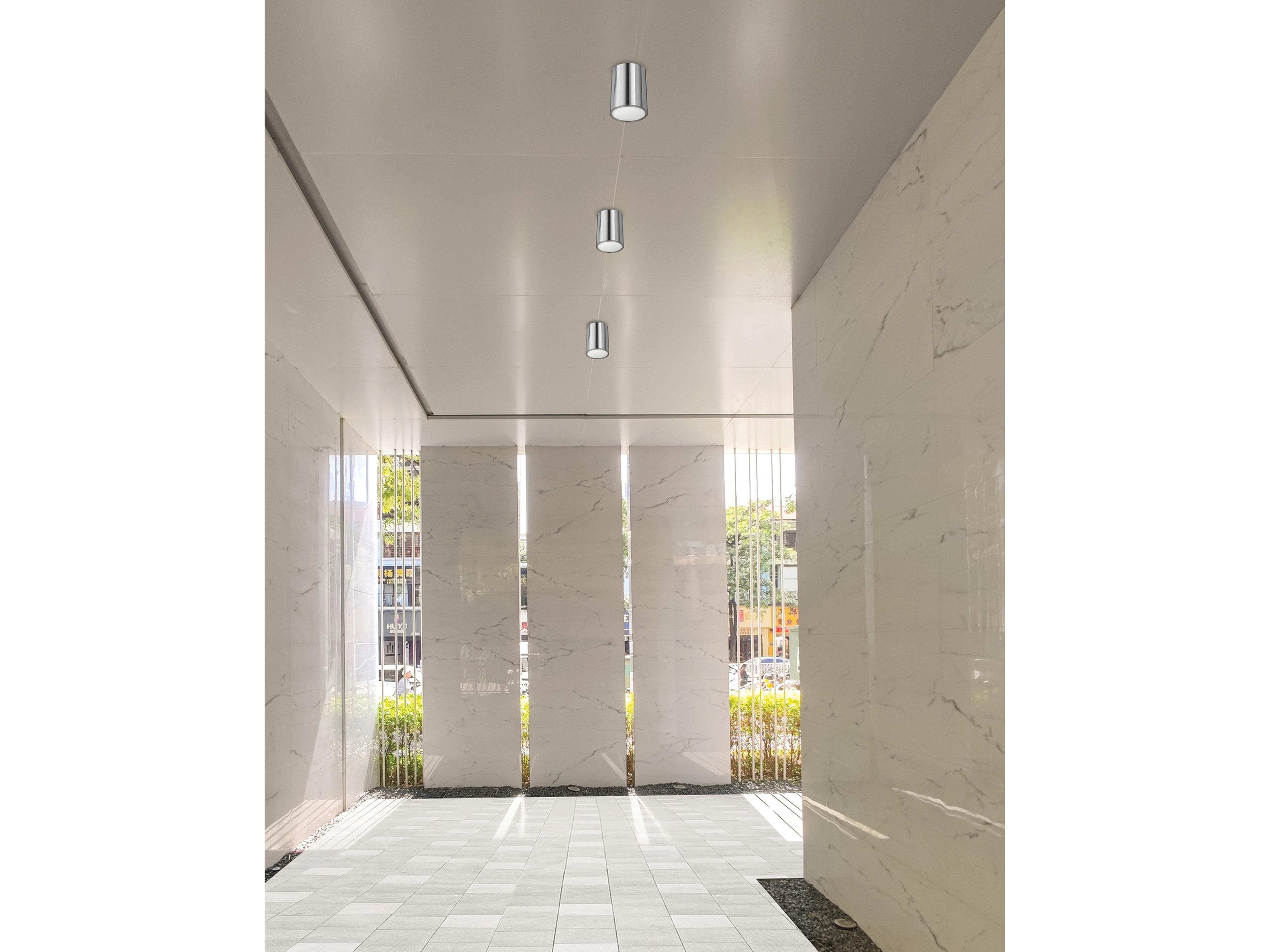 Dainolite Echo 1-Light Polished Chrome Cylinder Flush Mount