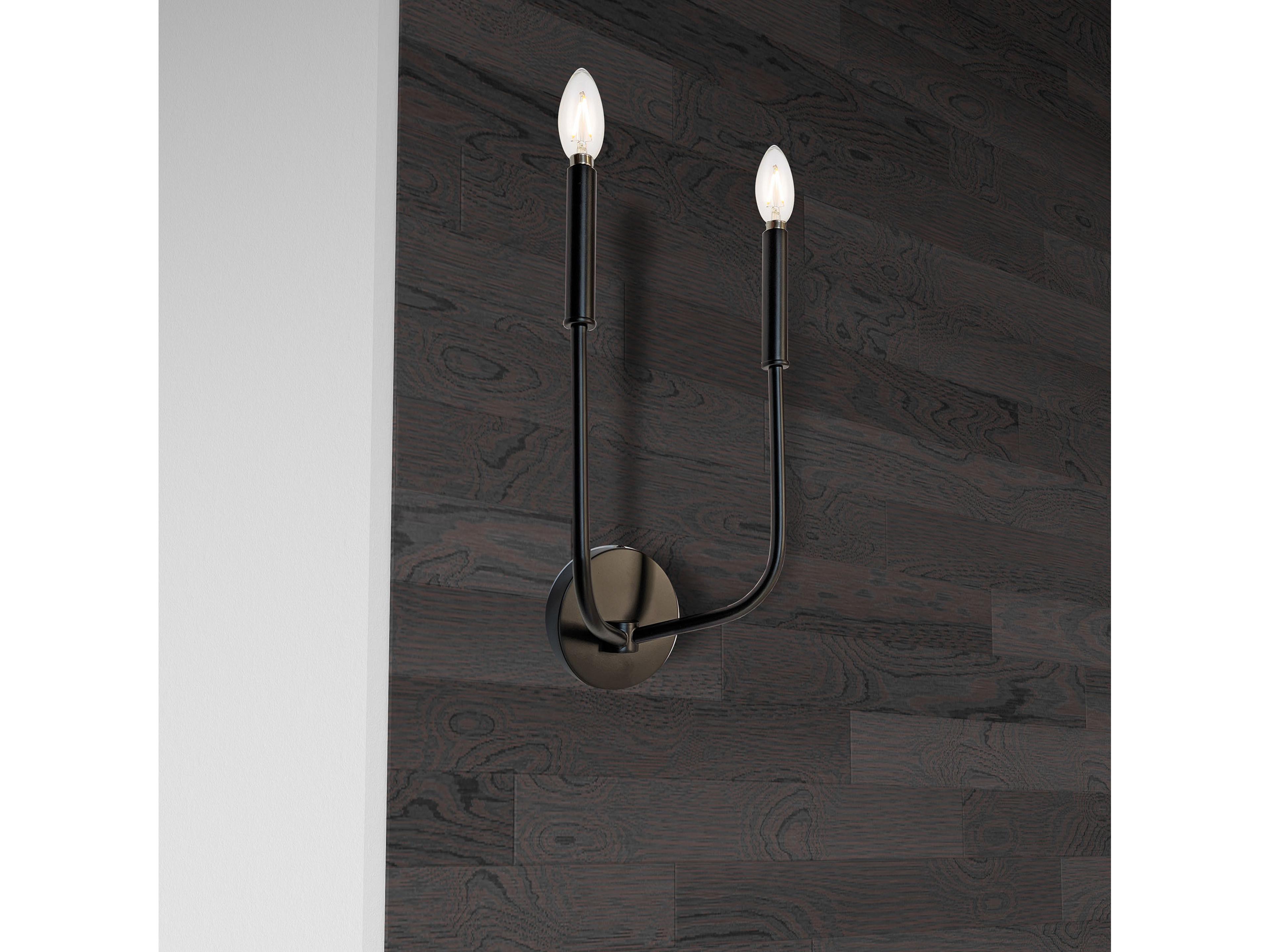 Dainolite Eleanor 2-Light Matte Black Wall Sconce