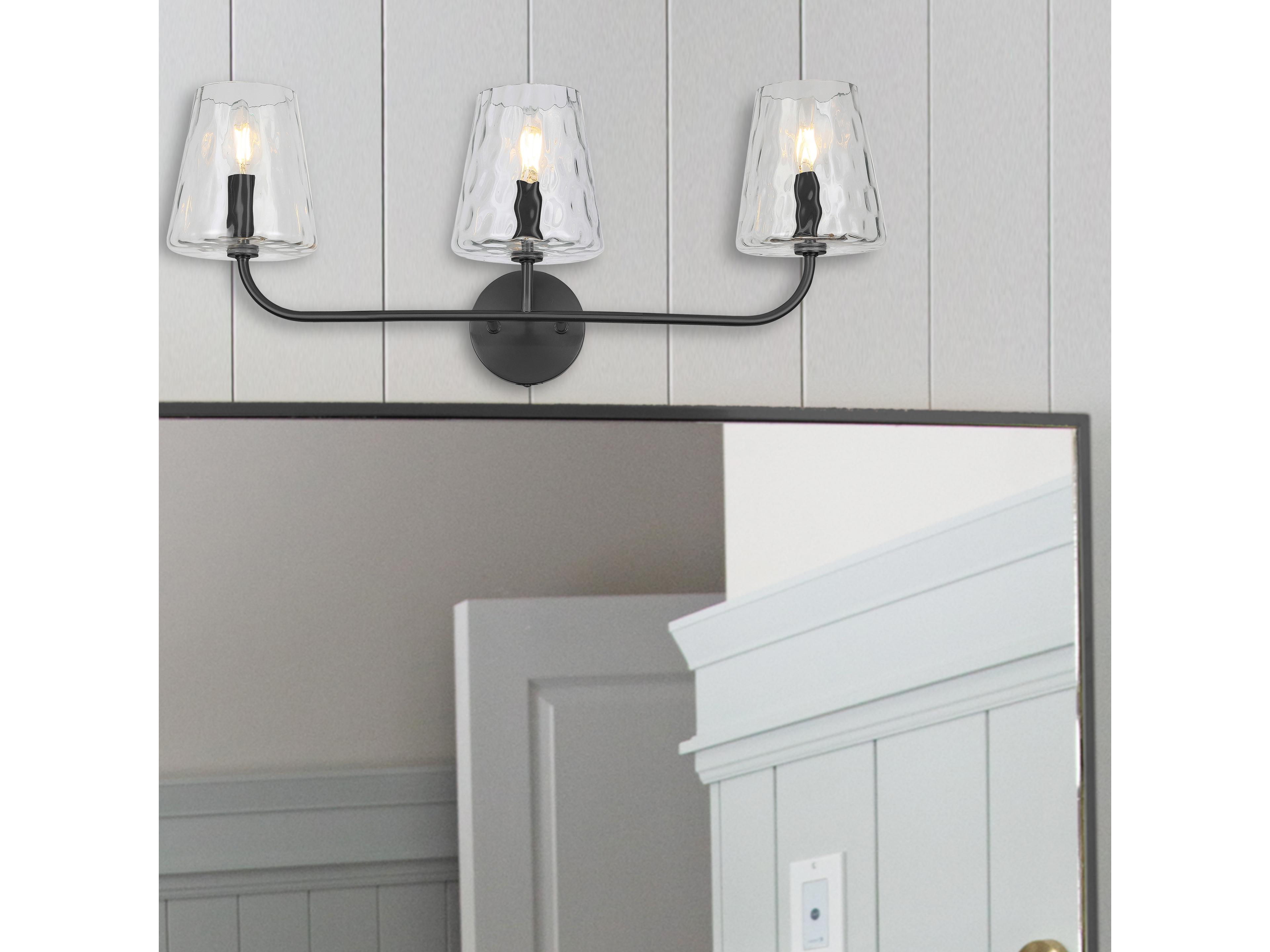 Dainolite Eleanor 3-Light Matte Black Vanity Light