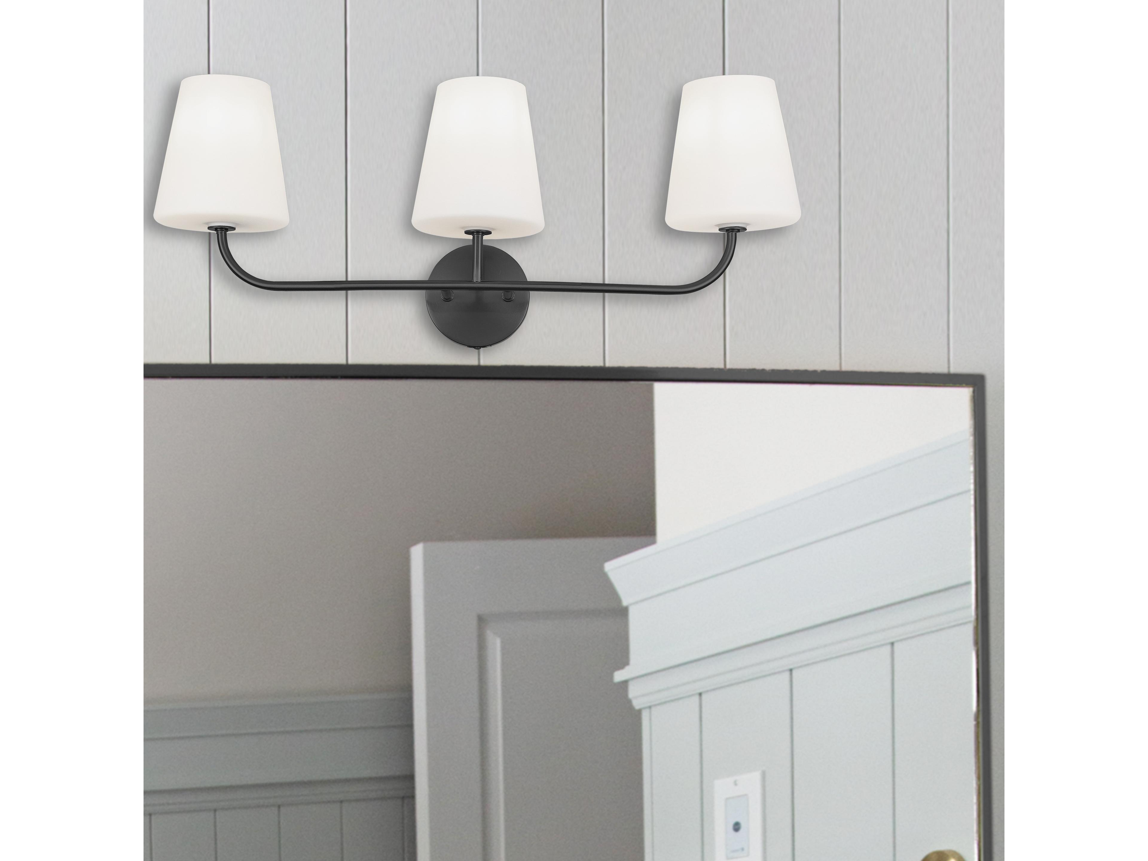 Dainolite Eleanor 3-Light Matte Black Vanity Light