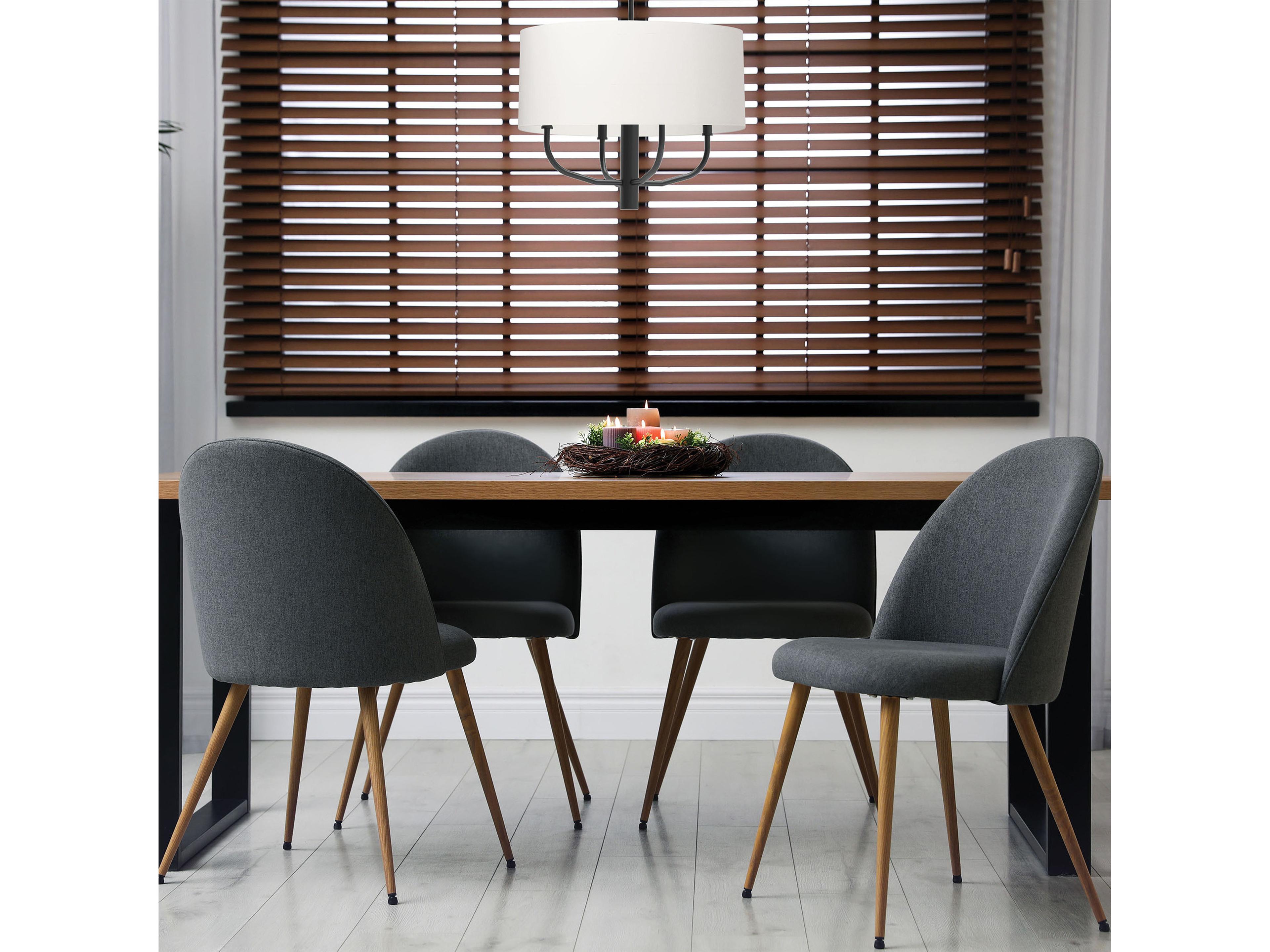 Dainolite Eleanor 4-Light Matte Black Drum Chandelier