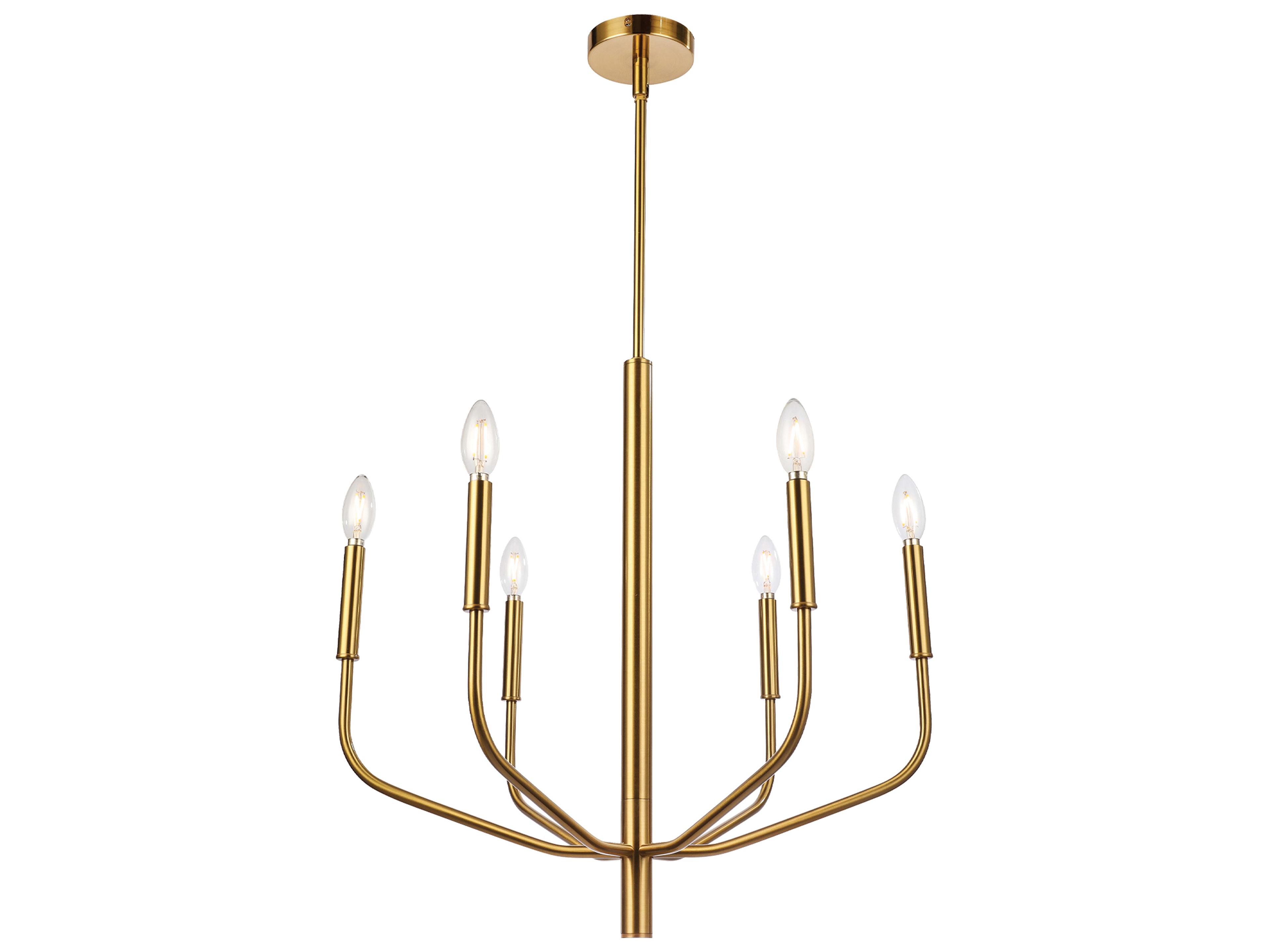 Eleanor 6-Light Aged Brass Candelabra Chandelier