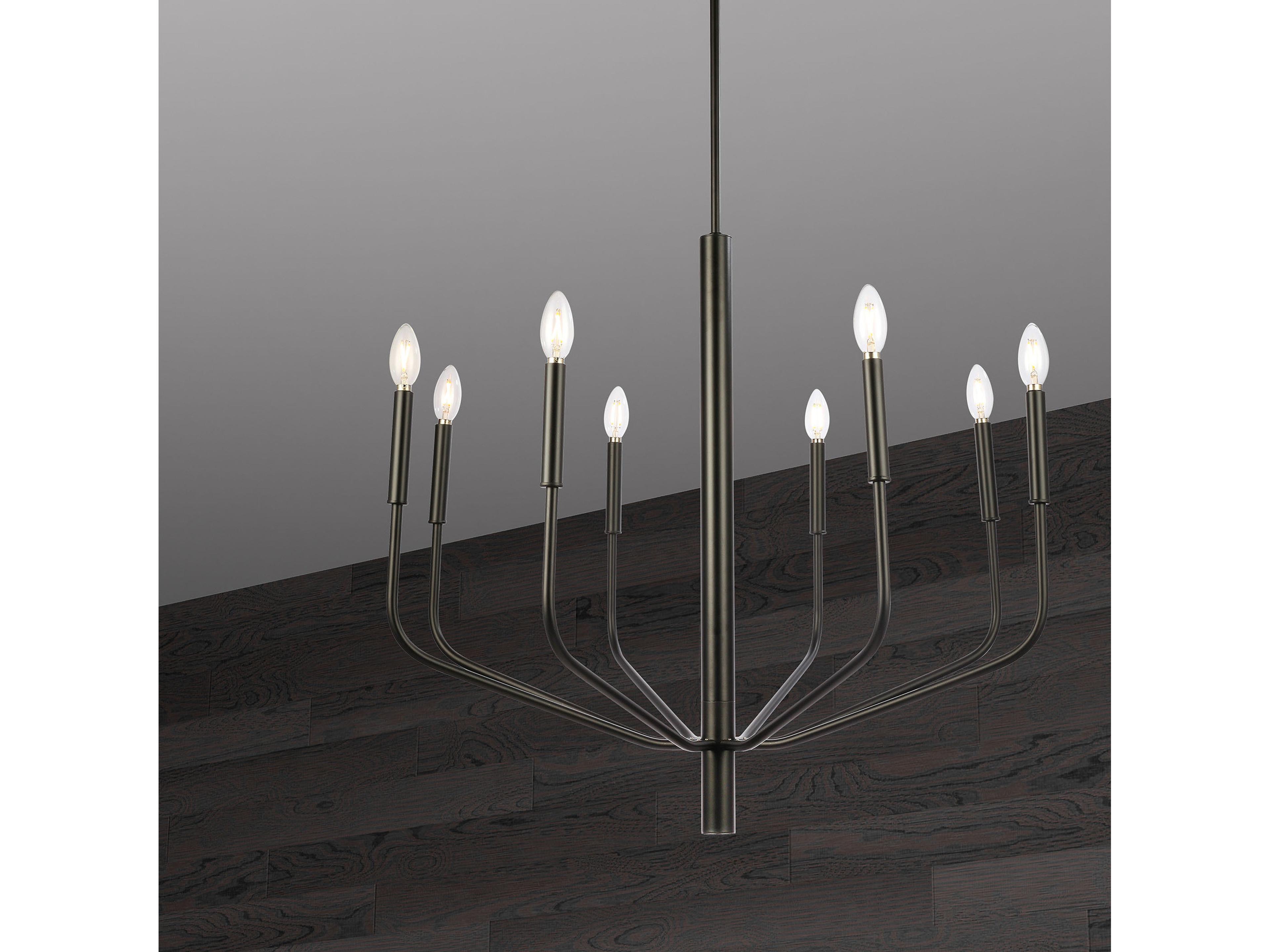 Dainolite Eleanor 6-Light Matte Black Candelabra Chandelier