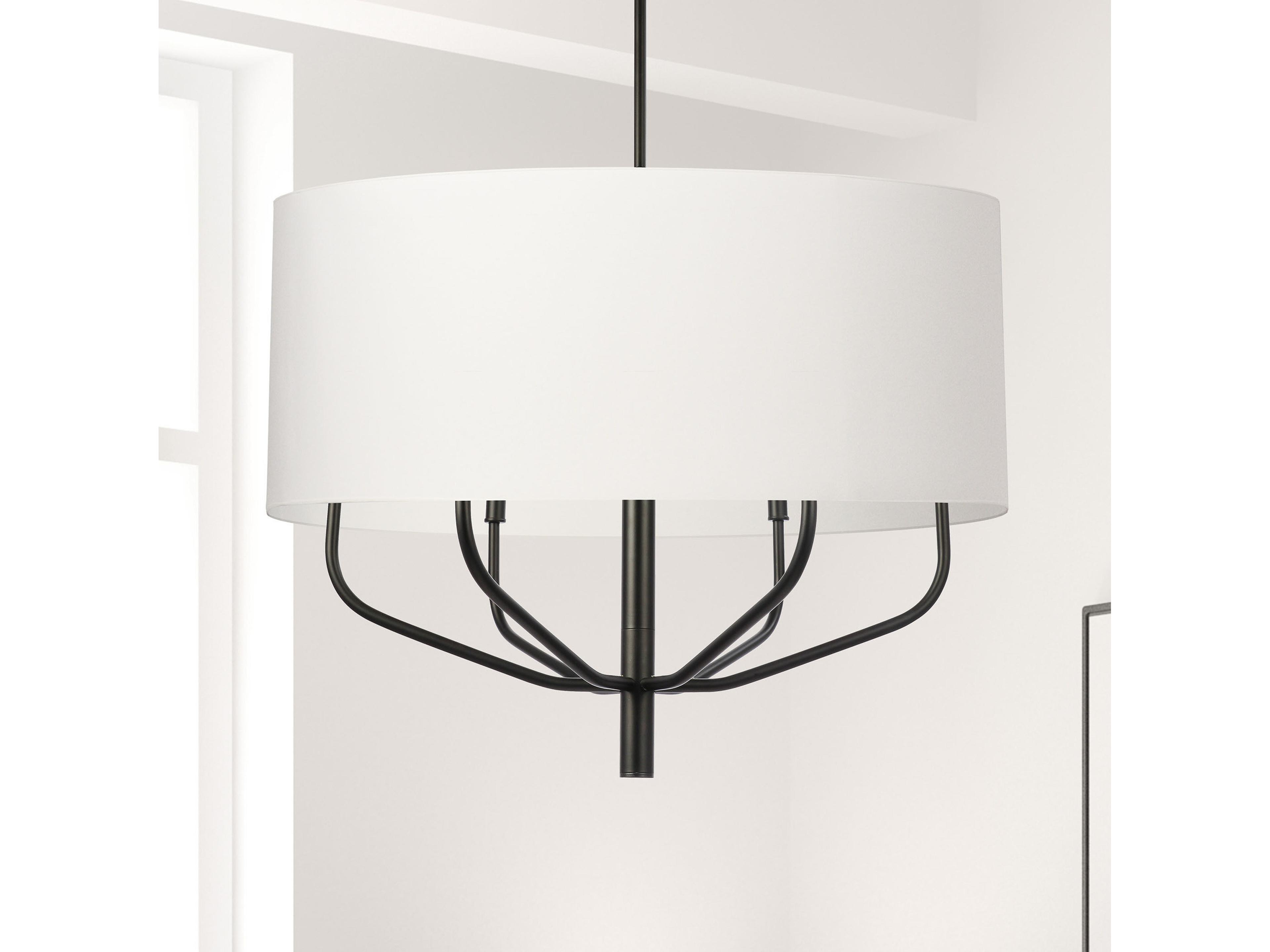 Dainolite Eleanor 6-Light Matte Black Candelabra Chandelier