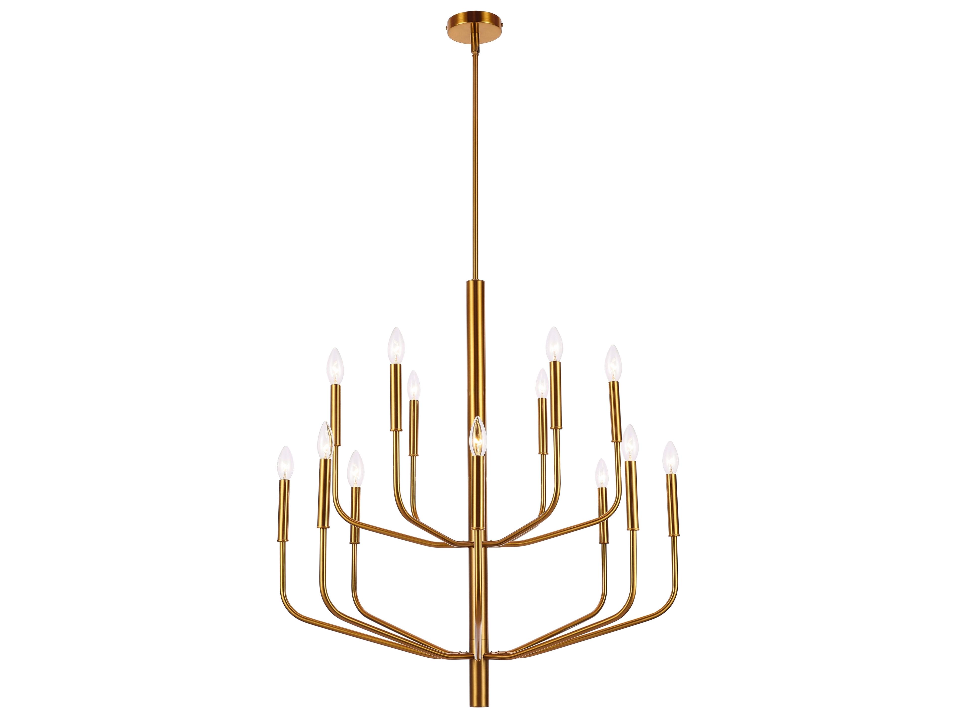 Eleanor 14-Light Aged Brass Candelabra Tiered Chandelier