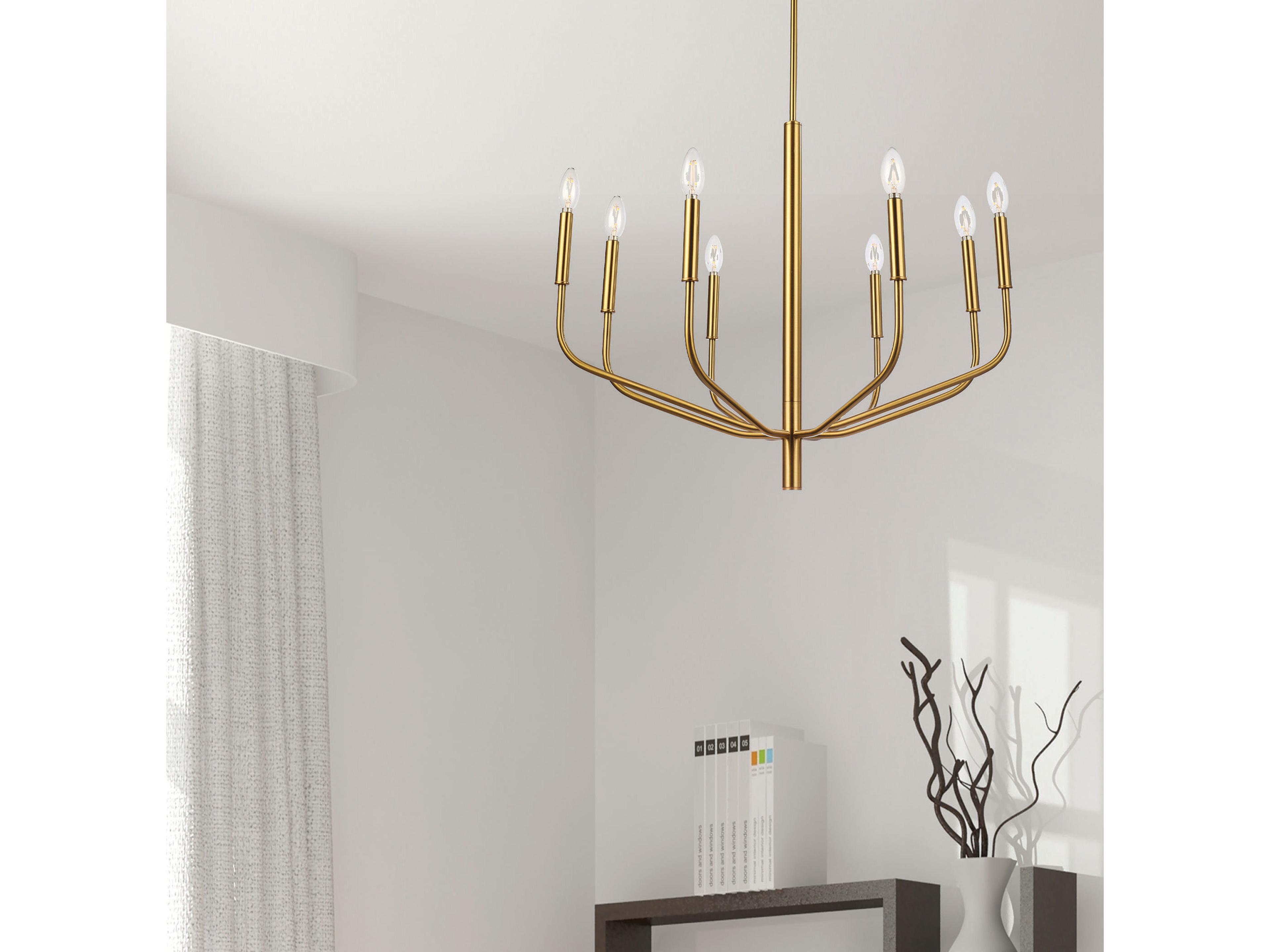 Dainolite Eleanor 8-Light Aged Brass Candelabra Chandelier