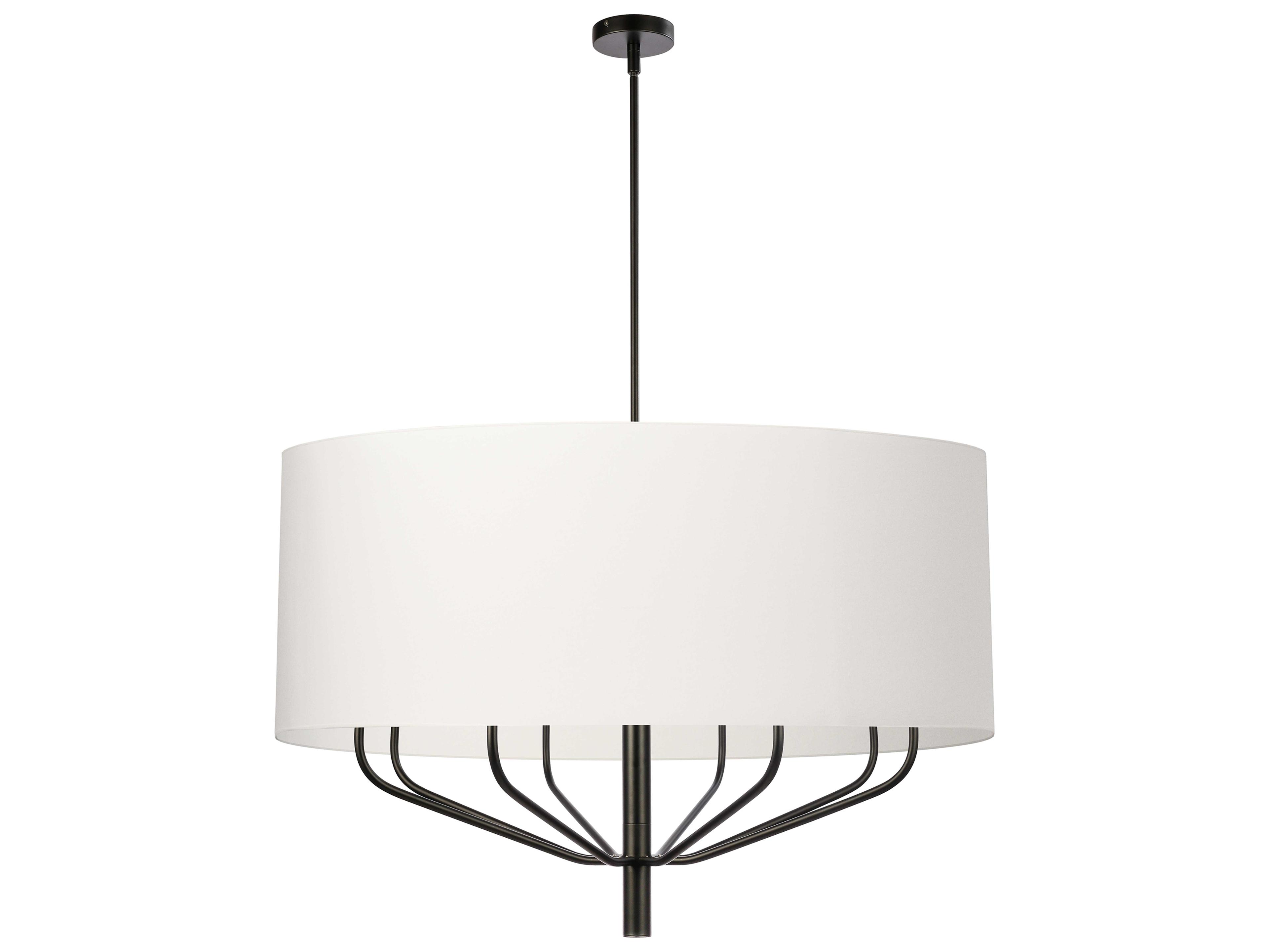 Eleanor 8-Light Matte Black Drum Chandelier