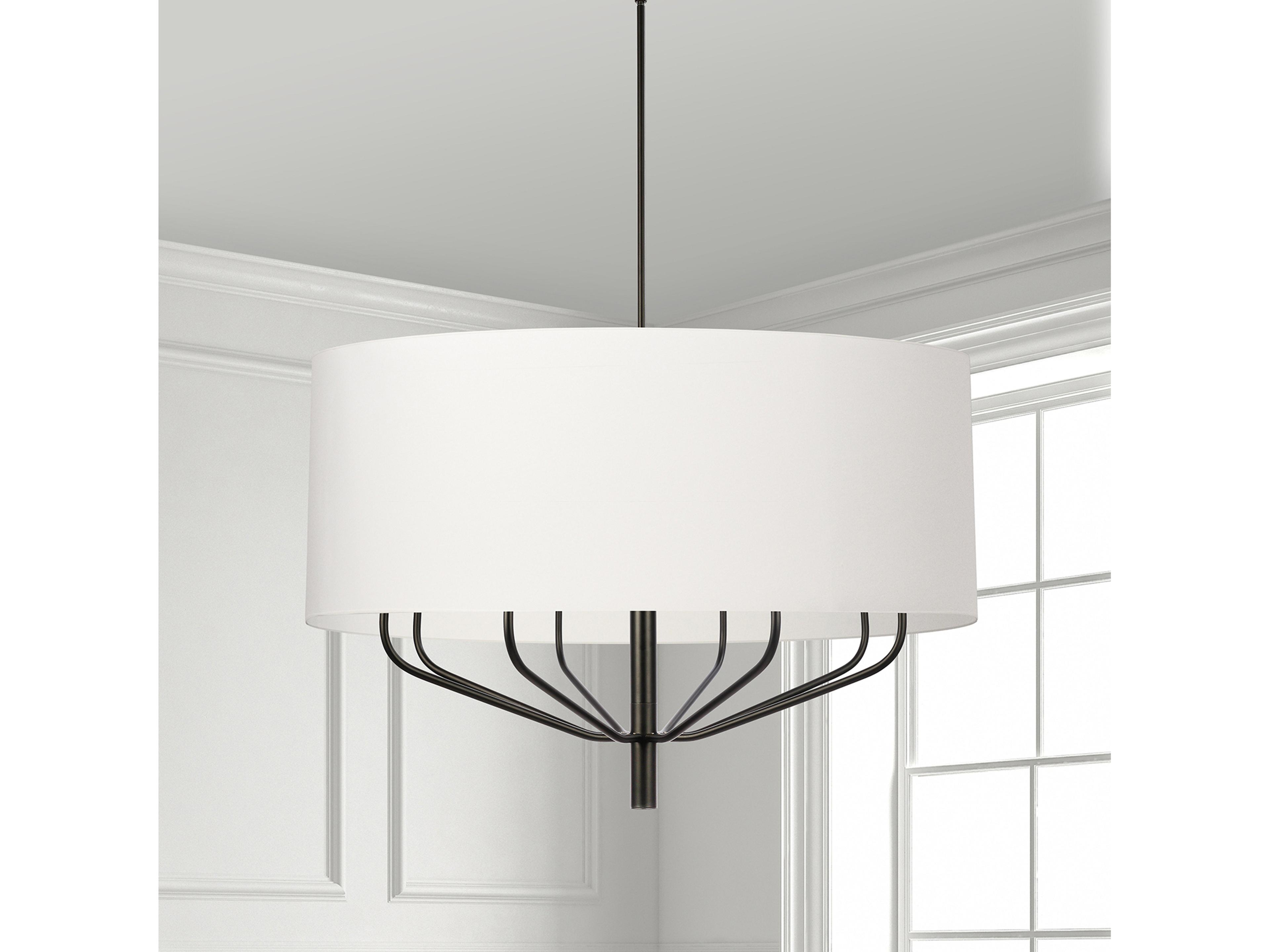 Dainolite Eleanor 8-Light Matte Black Drum Chandelier