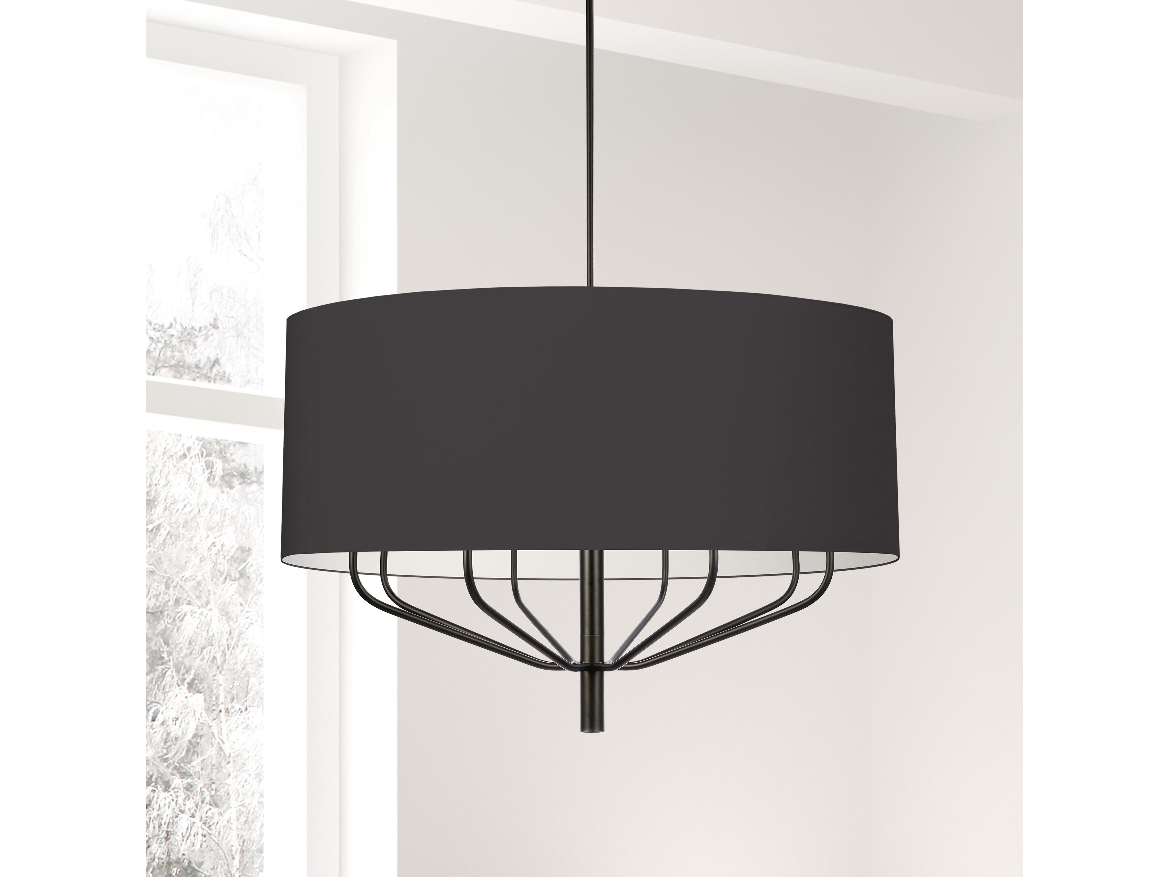 Dainolite Eleanor 8-Light Matte Black Drum Chandelier
