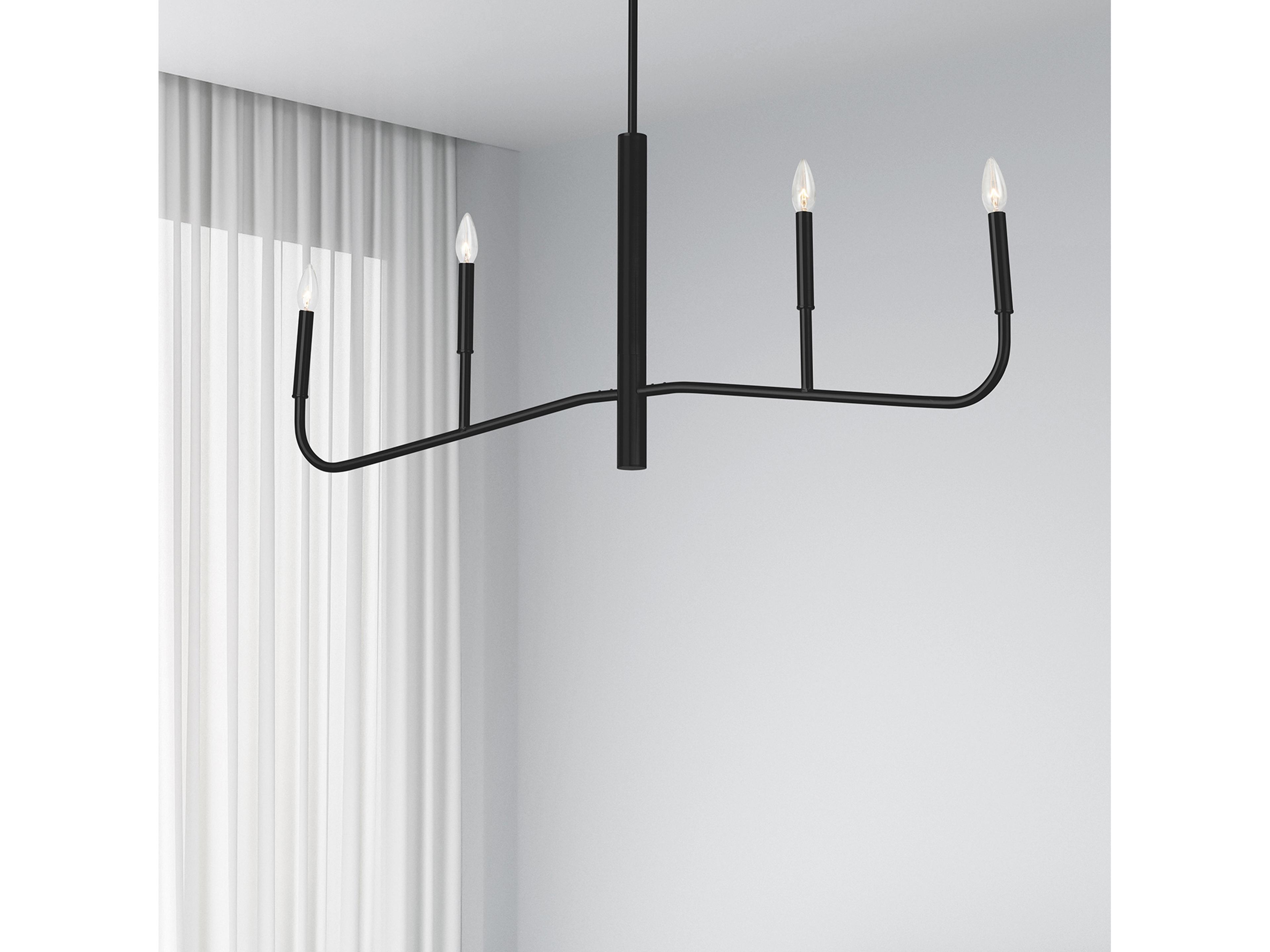 Dainolite Eleanor 4-Light Matte Black Island Pendant