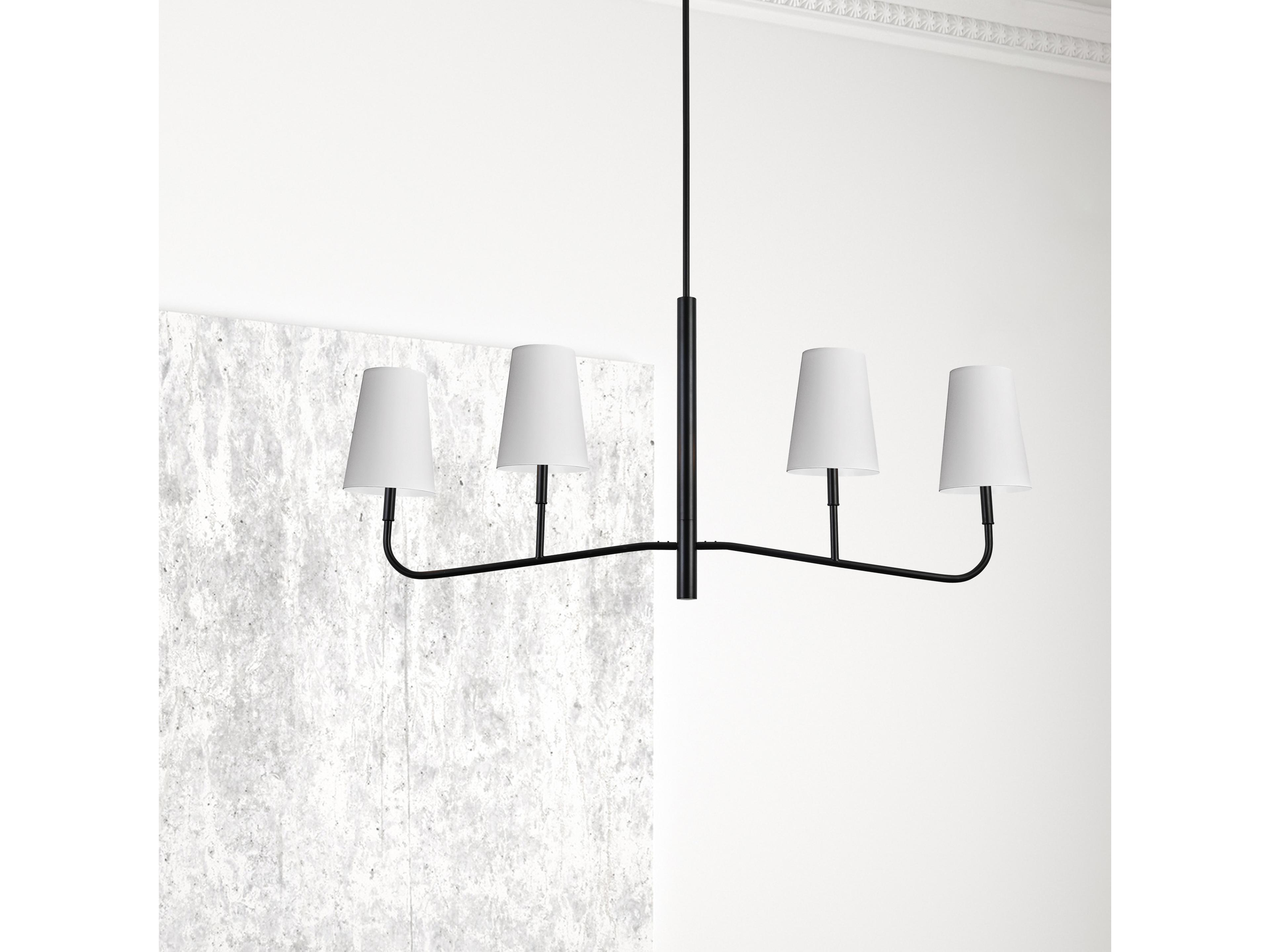 Dainolite Eleanor 4-Light Matte Black Linear Island Pendant