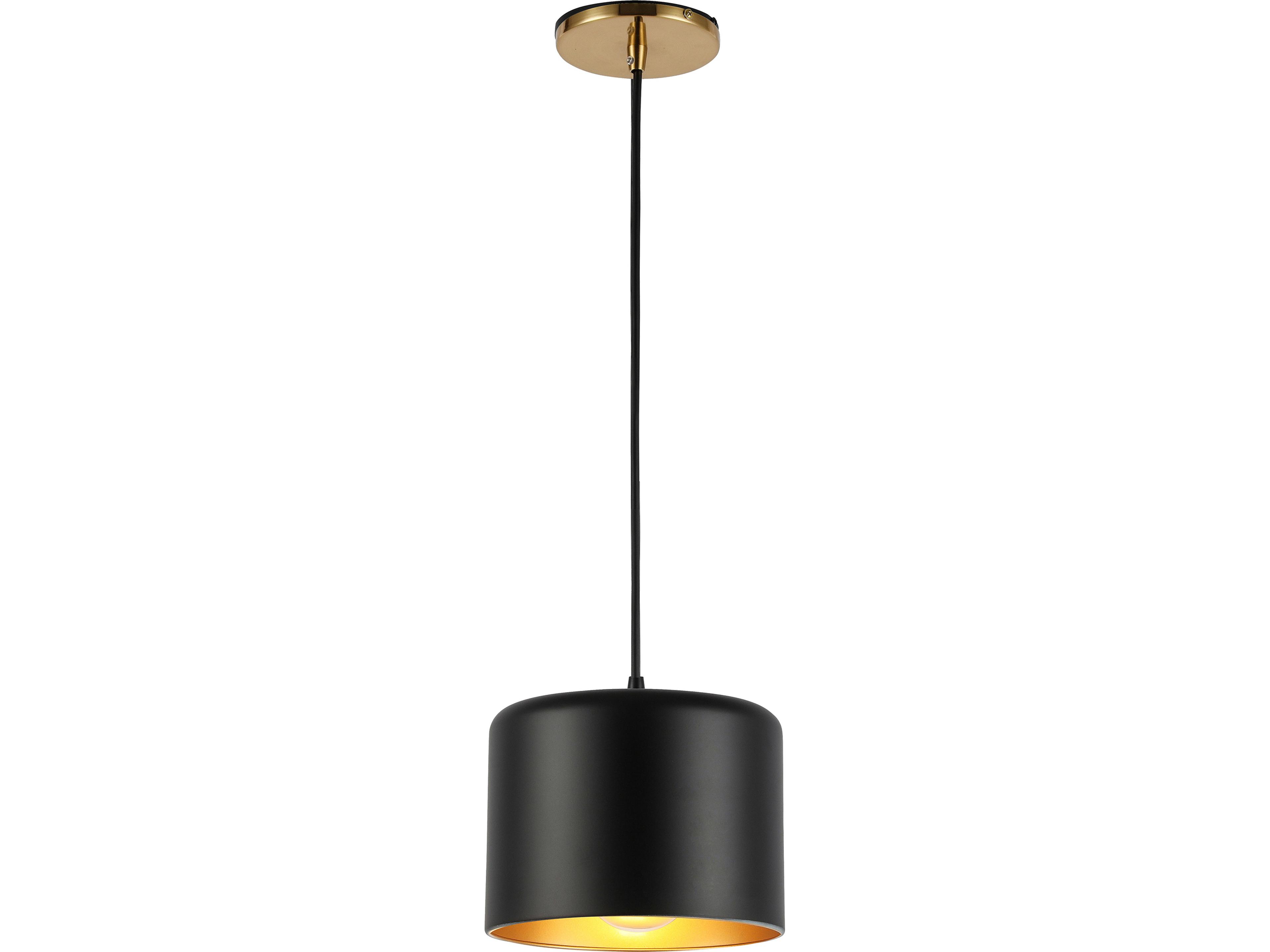 Emilia 1-Light Matte Black Aged Brass Dome Mini Pendant