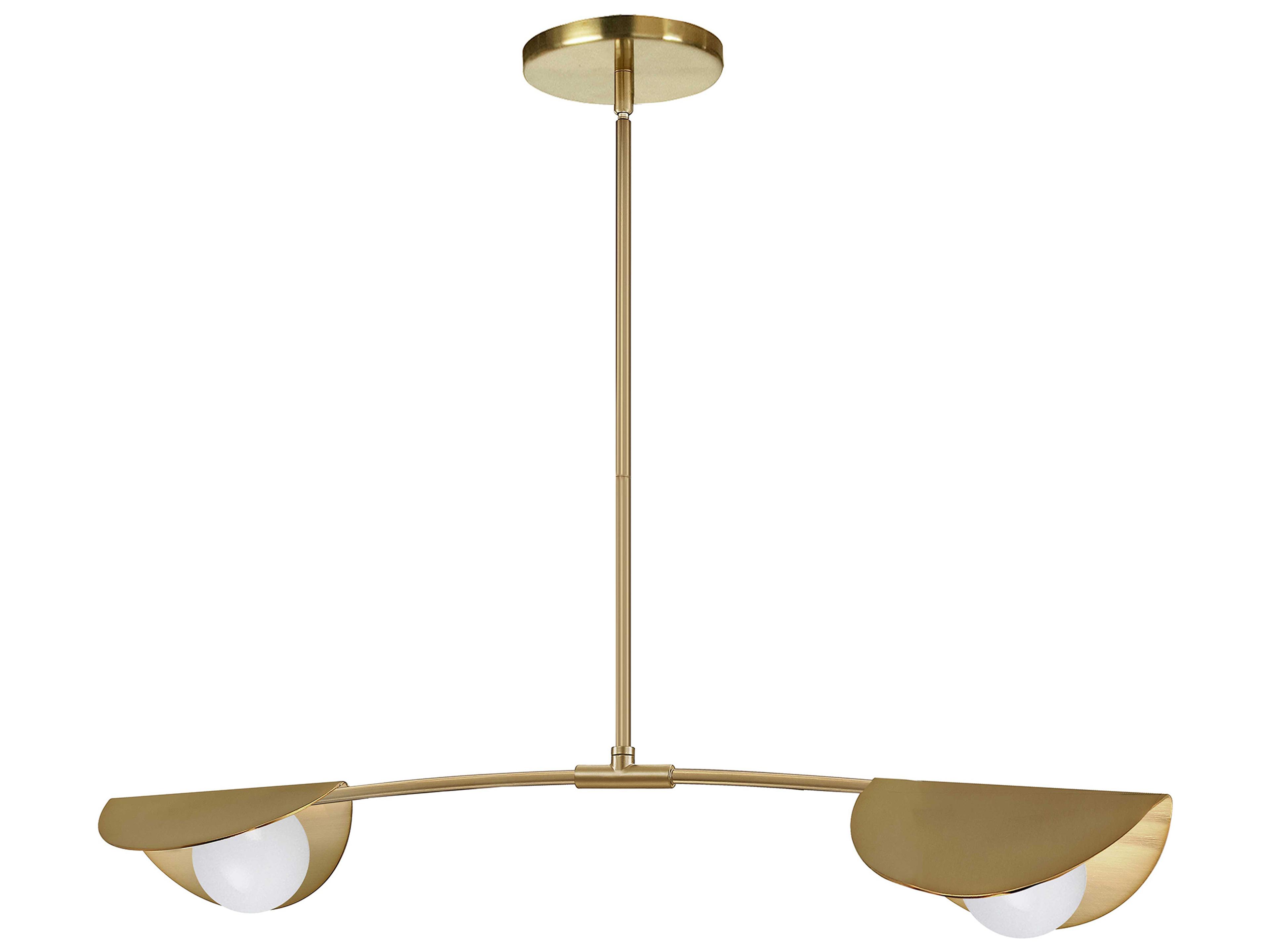 Emma 2-Light Aged Brass Linear Island Pendant
