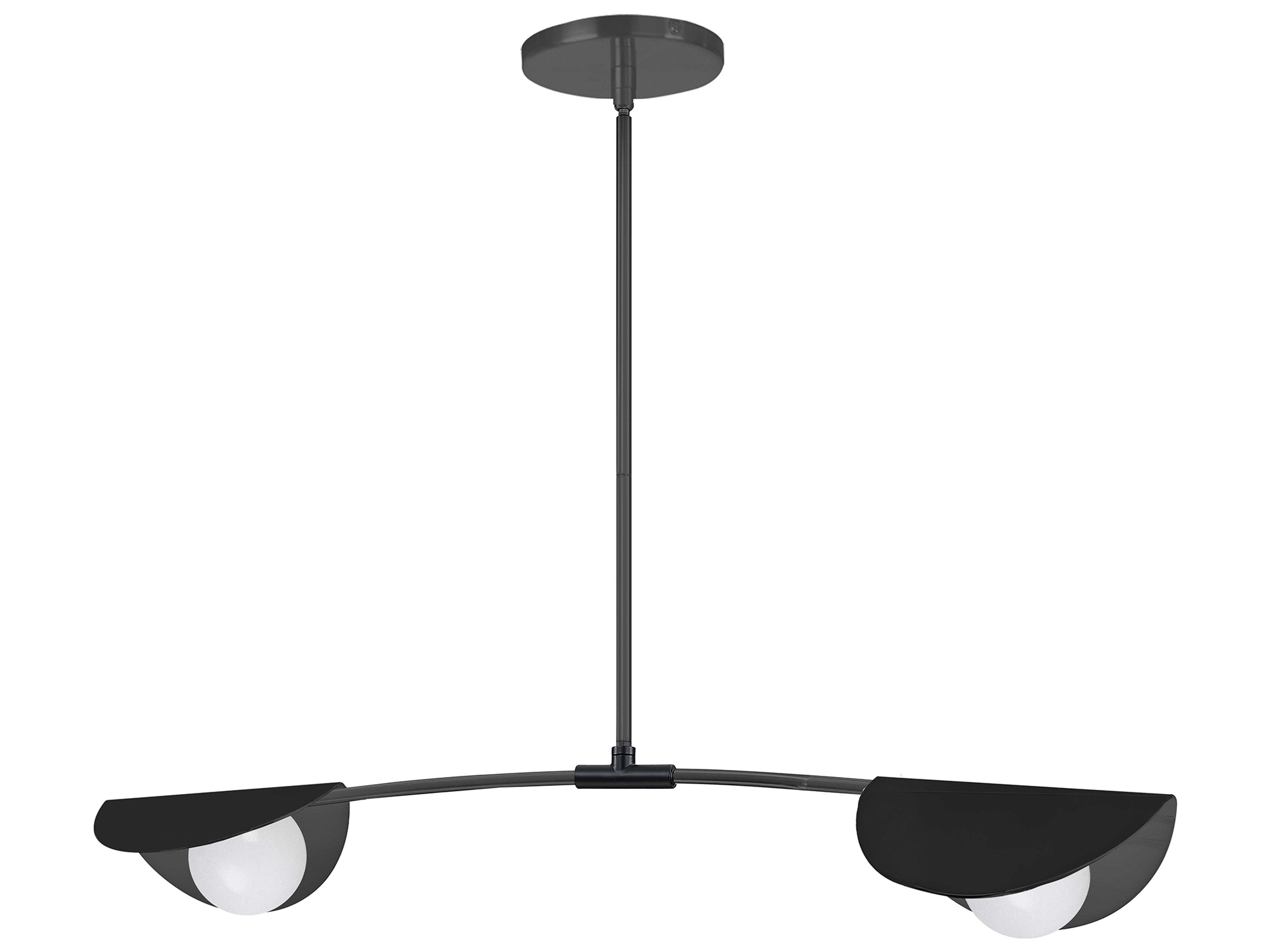 Emma 2-Light Matte Black Linear Island Pendant