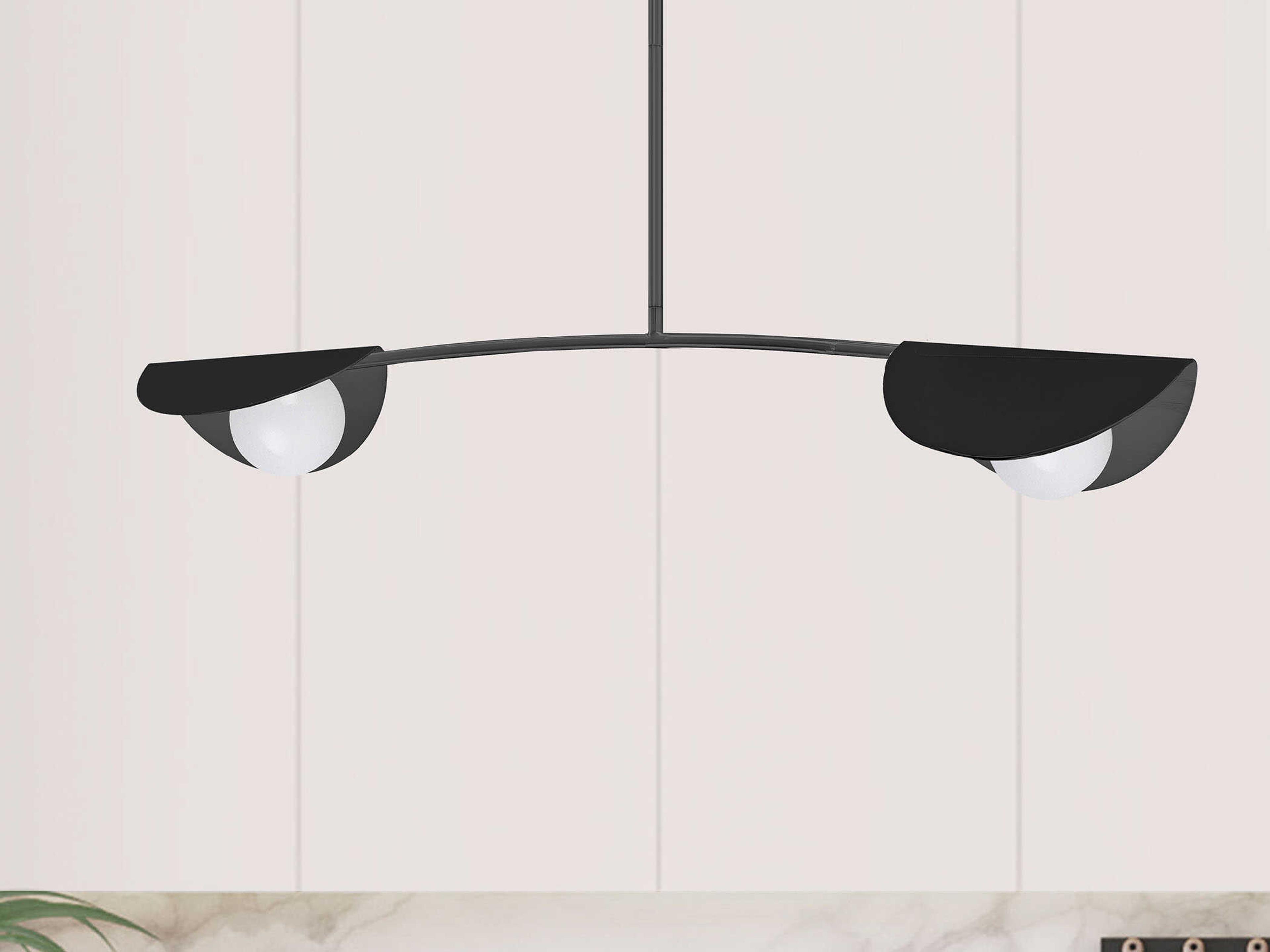 Dainolite Emma 2-Light Matte Black Linear Island Pendant