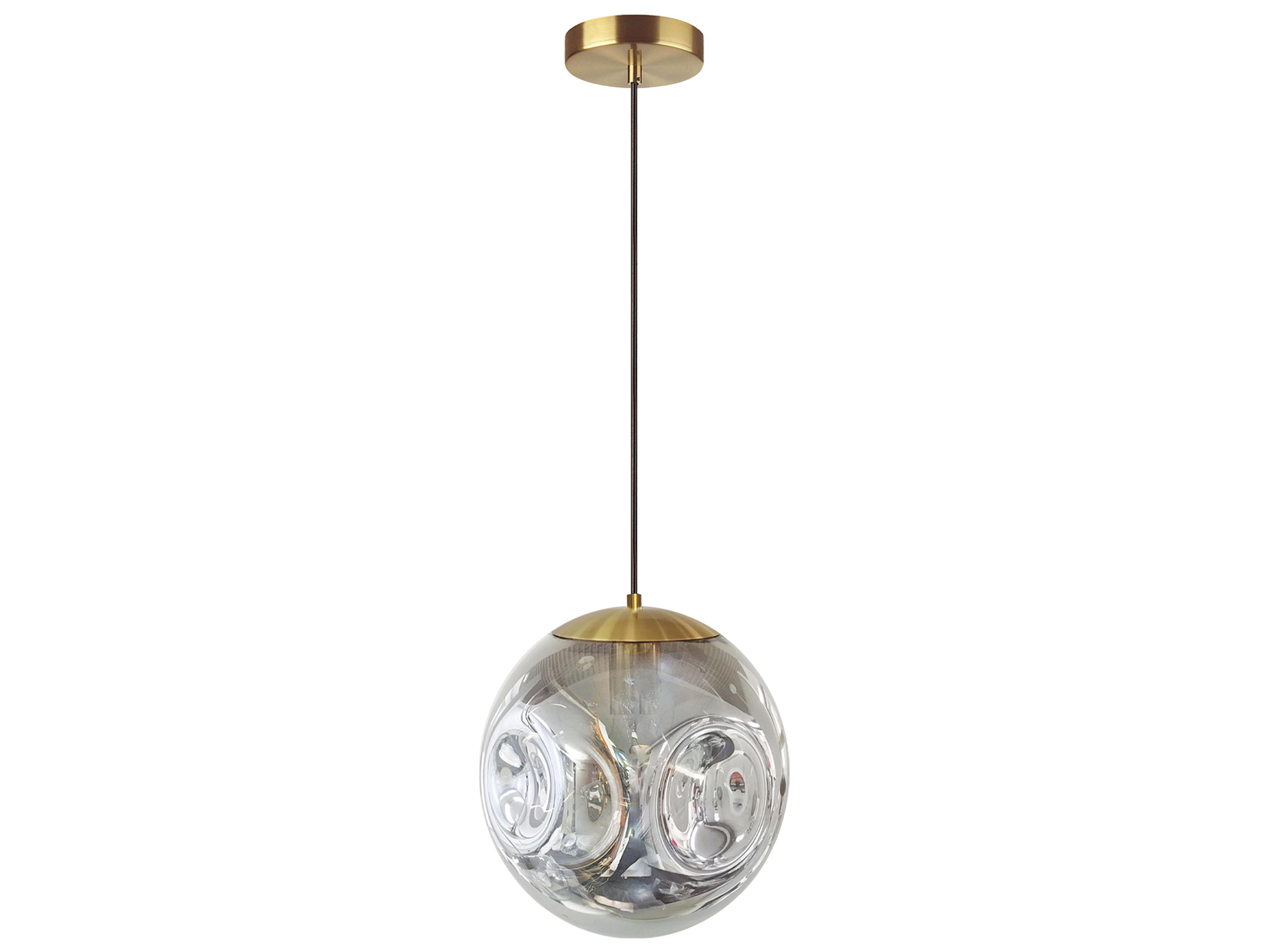 Dainolite Eris 1-Light Aged Brass Globe Mini Pendant
