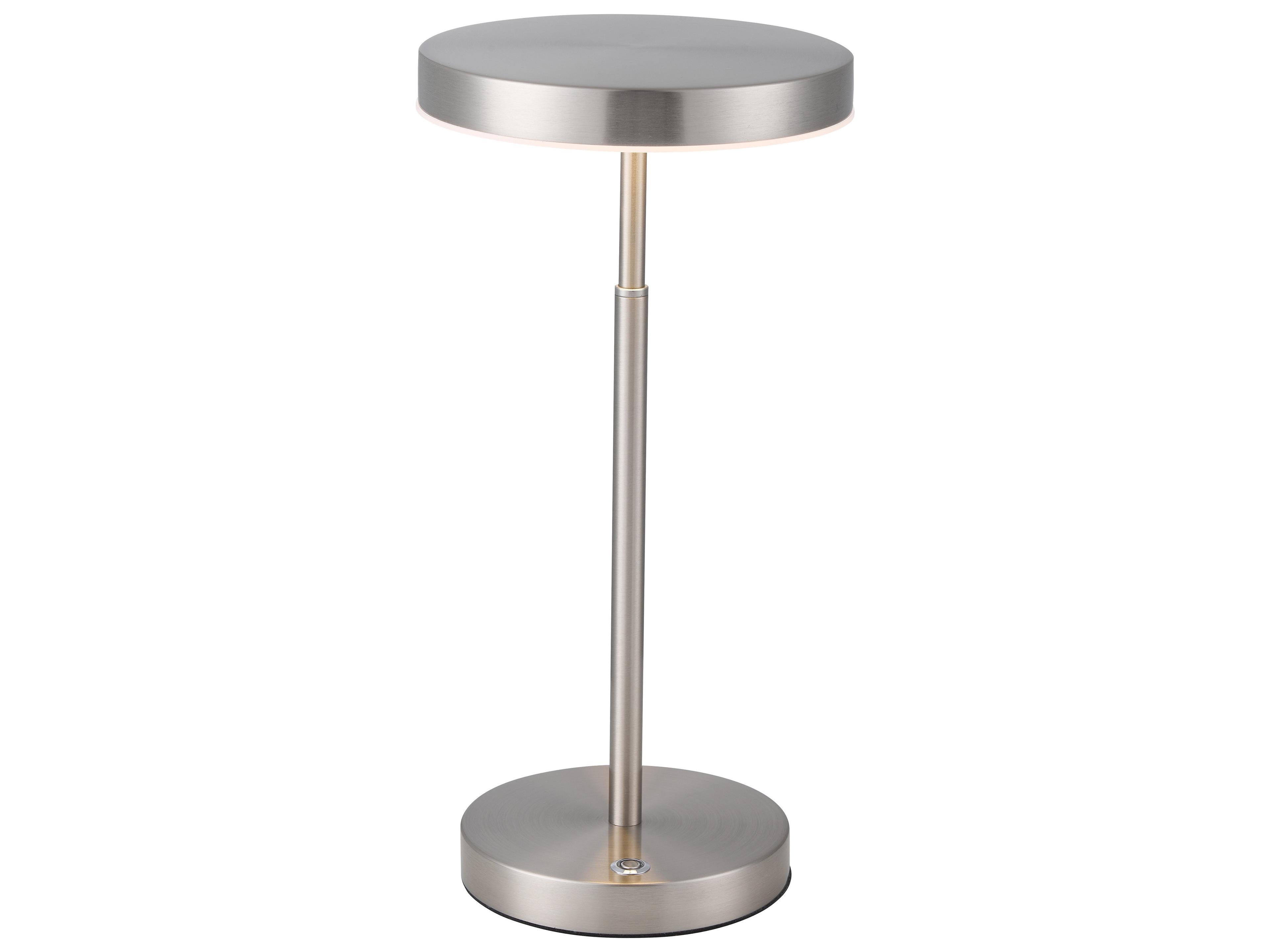 Dainolite Francine Satin Nickel White Table Lamp