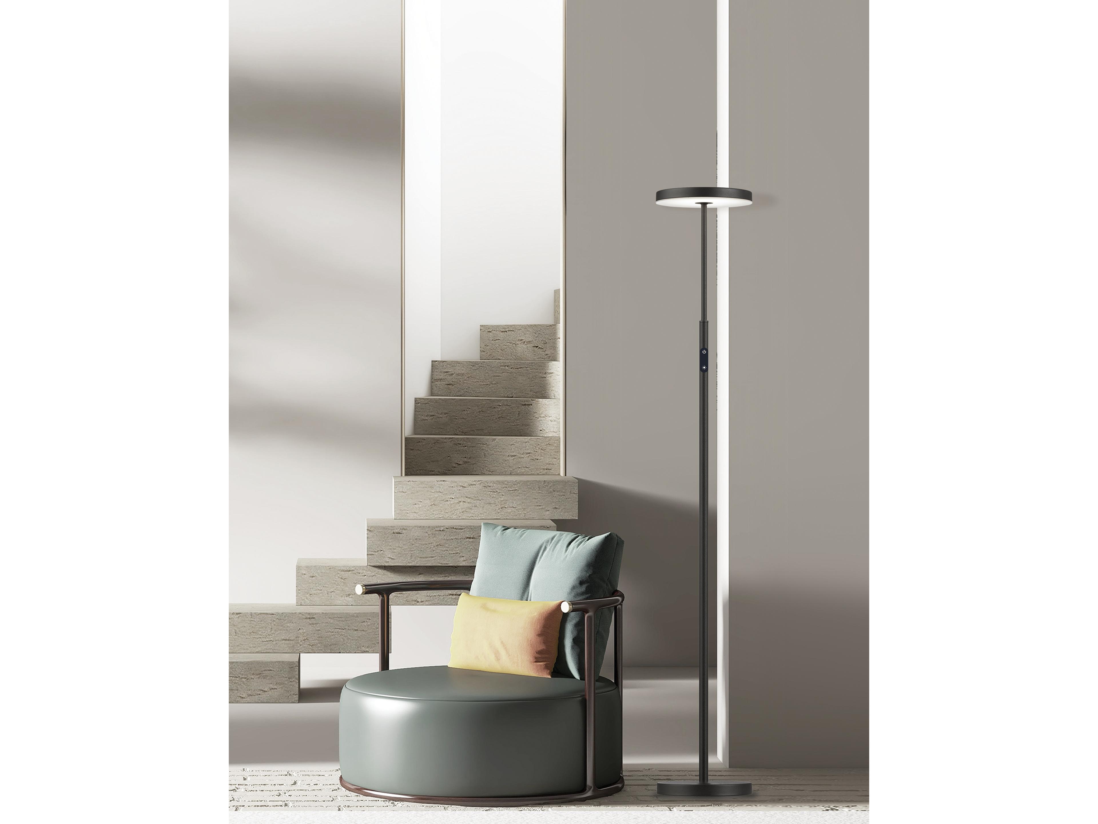 Dainolite Francine Sandy Black White Floor Lamp