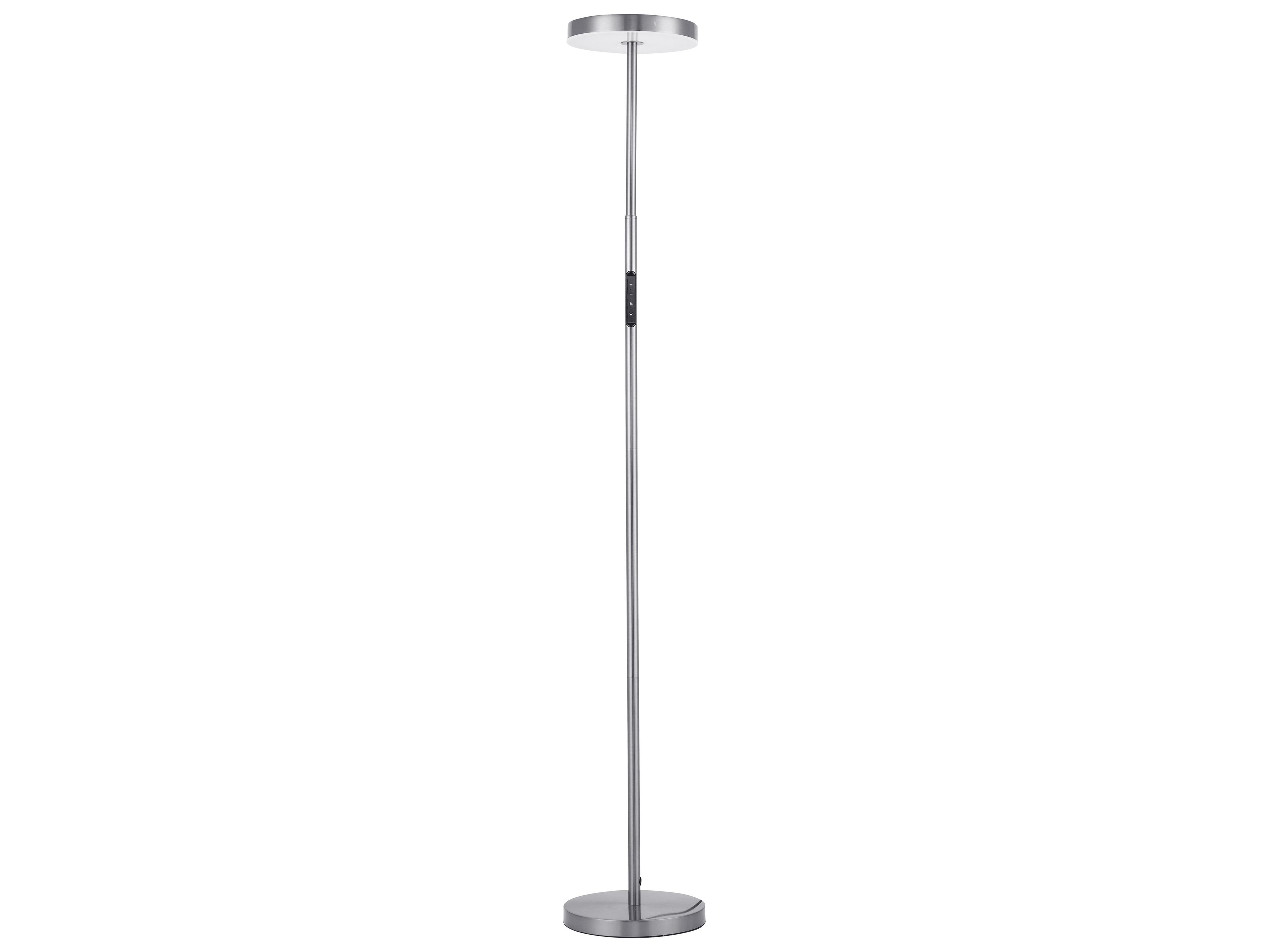 Francine Satin Nickel White Floor Lamp