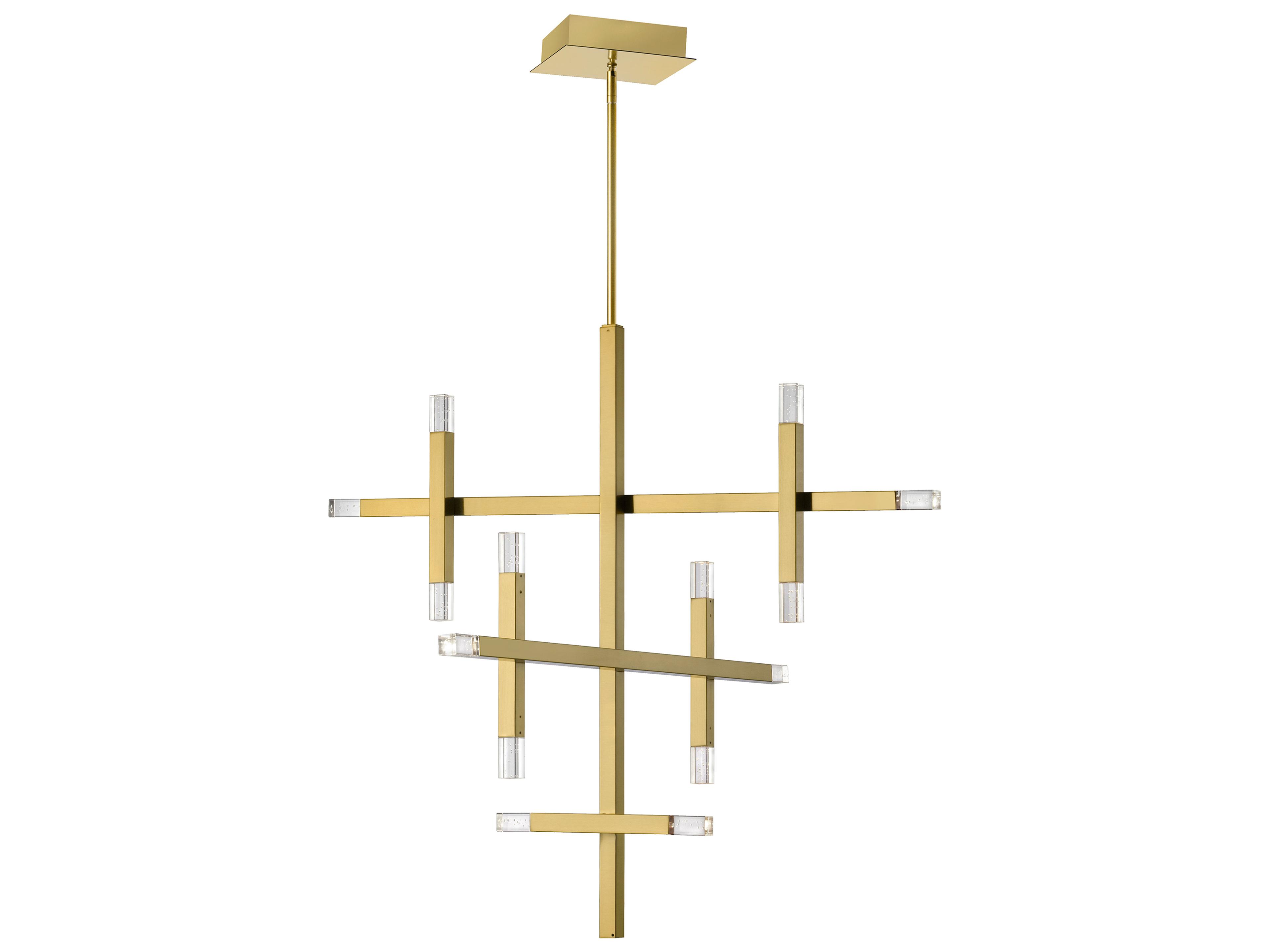 Francesca 14-Light Aged Brass Geometric Linear Chandelier