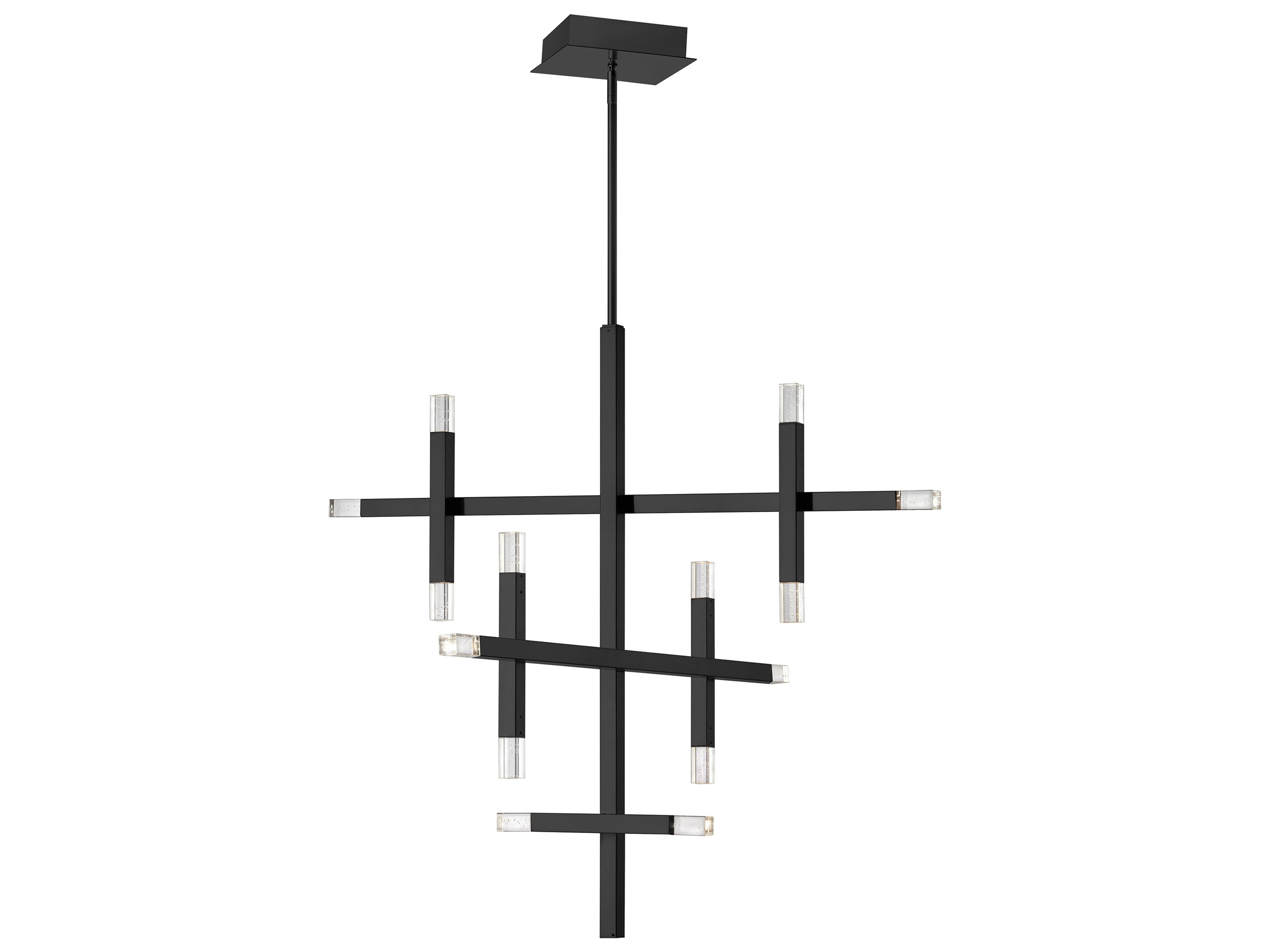 Francesca 14-Light Matte Black Geometric Linear Chandelier