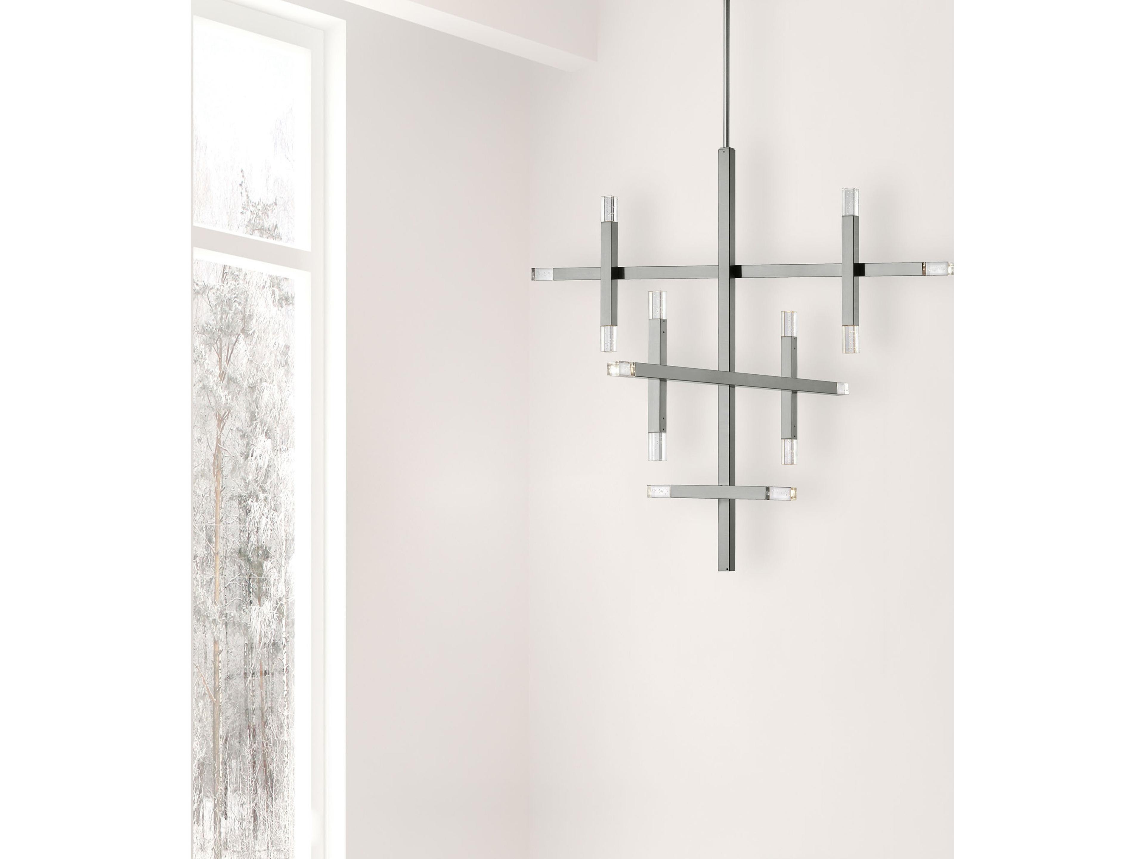 Dainolite Francesca 14-Light Polished Chrome Geometric Linear Chandelier