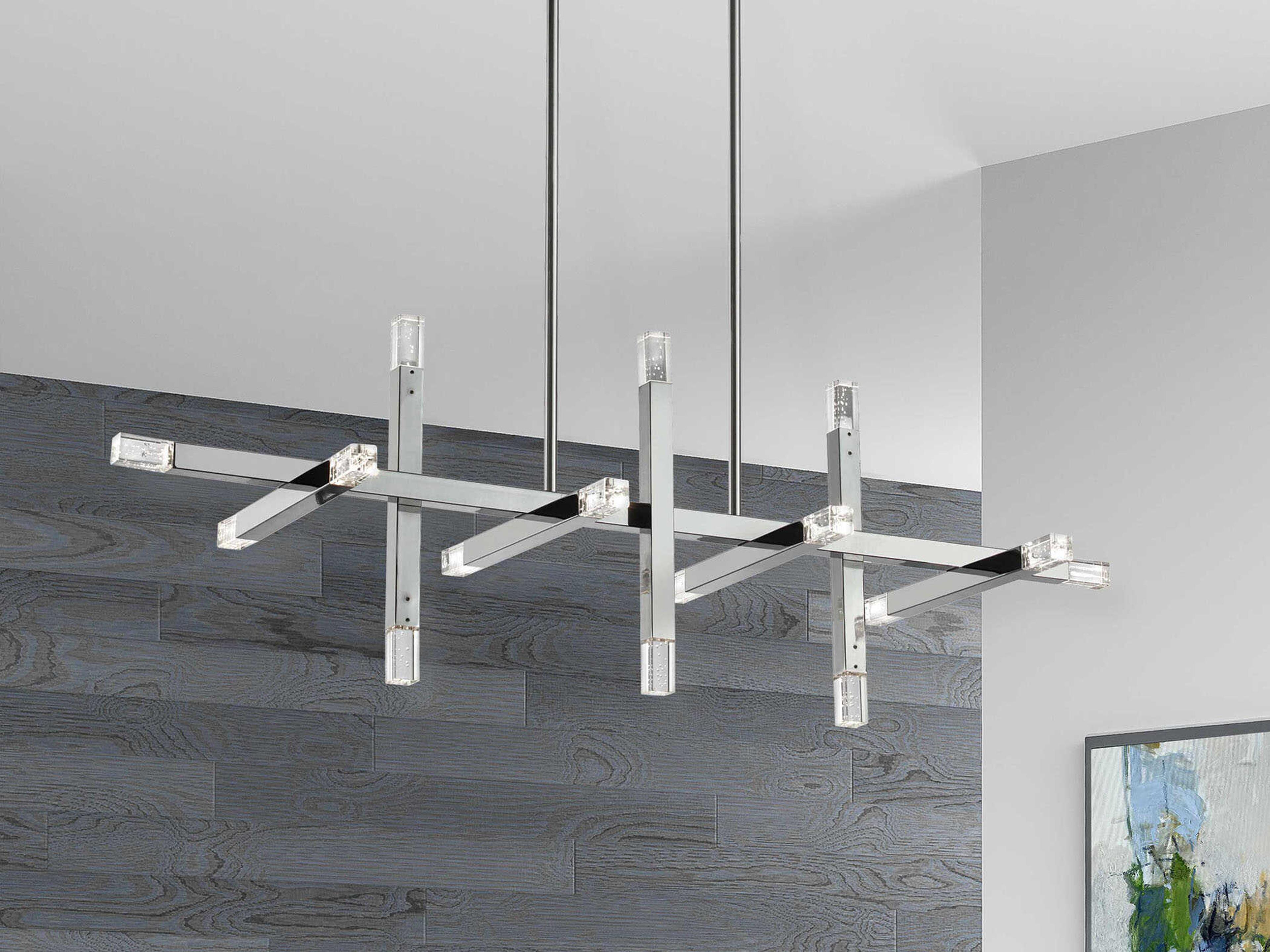 Dainolite Francesca 16-Light Polished Chrome Geometric Linear Island Pendant