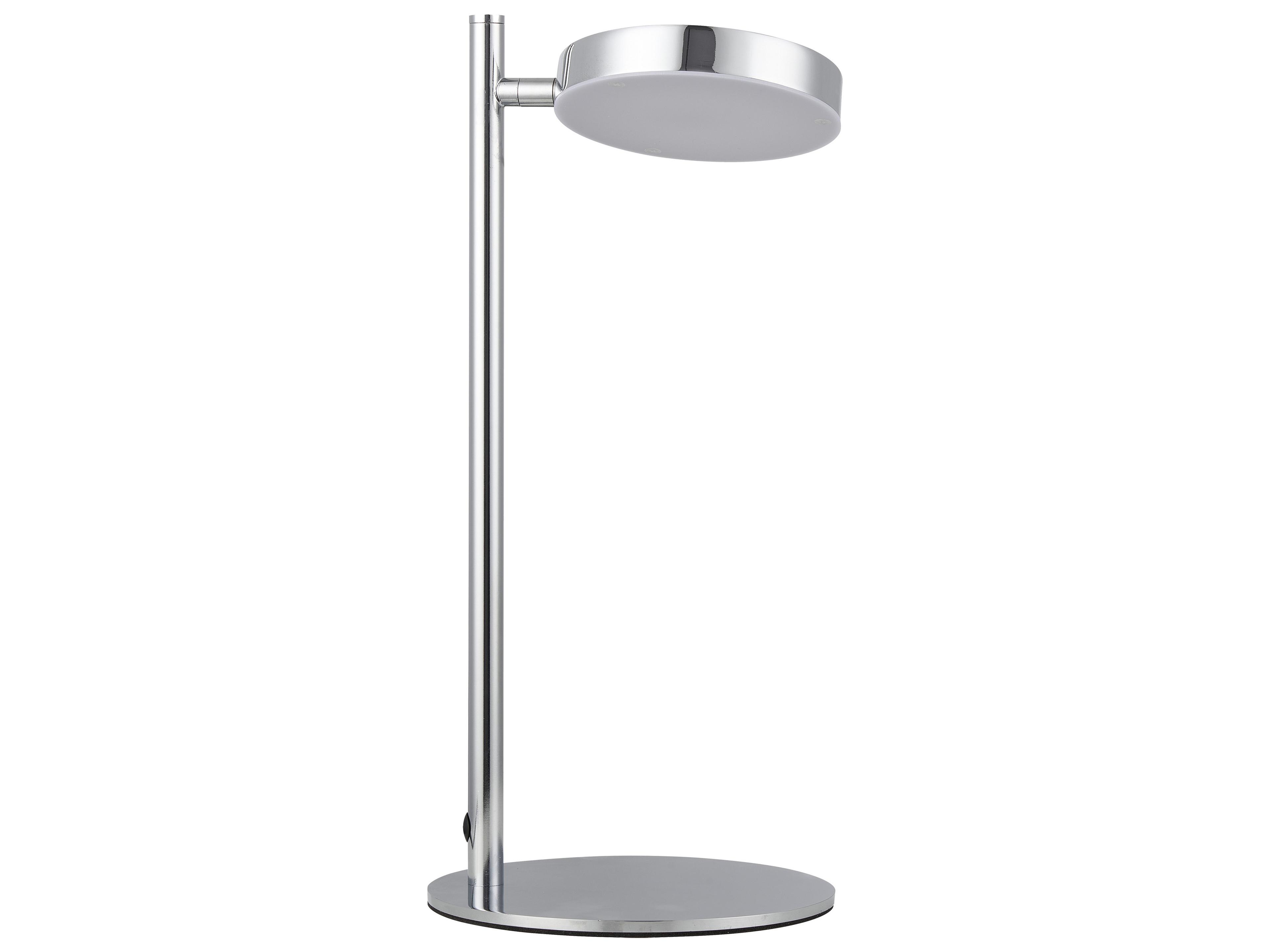 Fia Satin Chrome White Acrylic Table Lamp