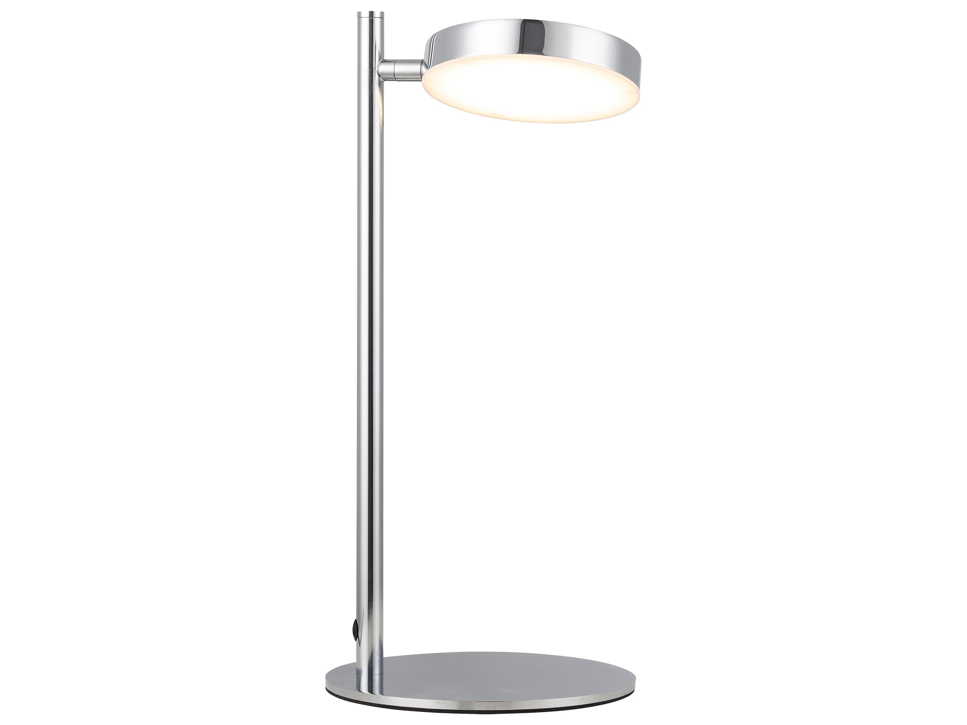 Dainolite Fia Satin Chrome White Acrylic Table Lamp