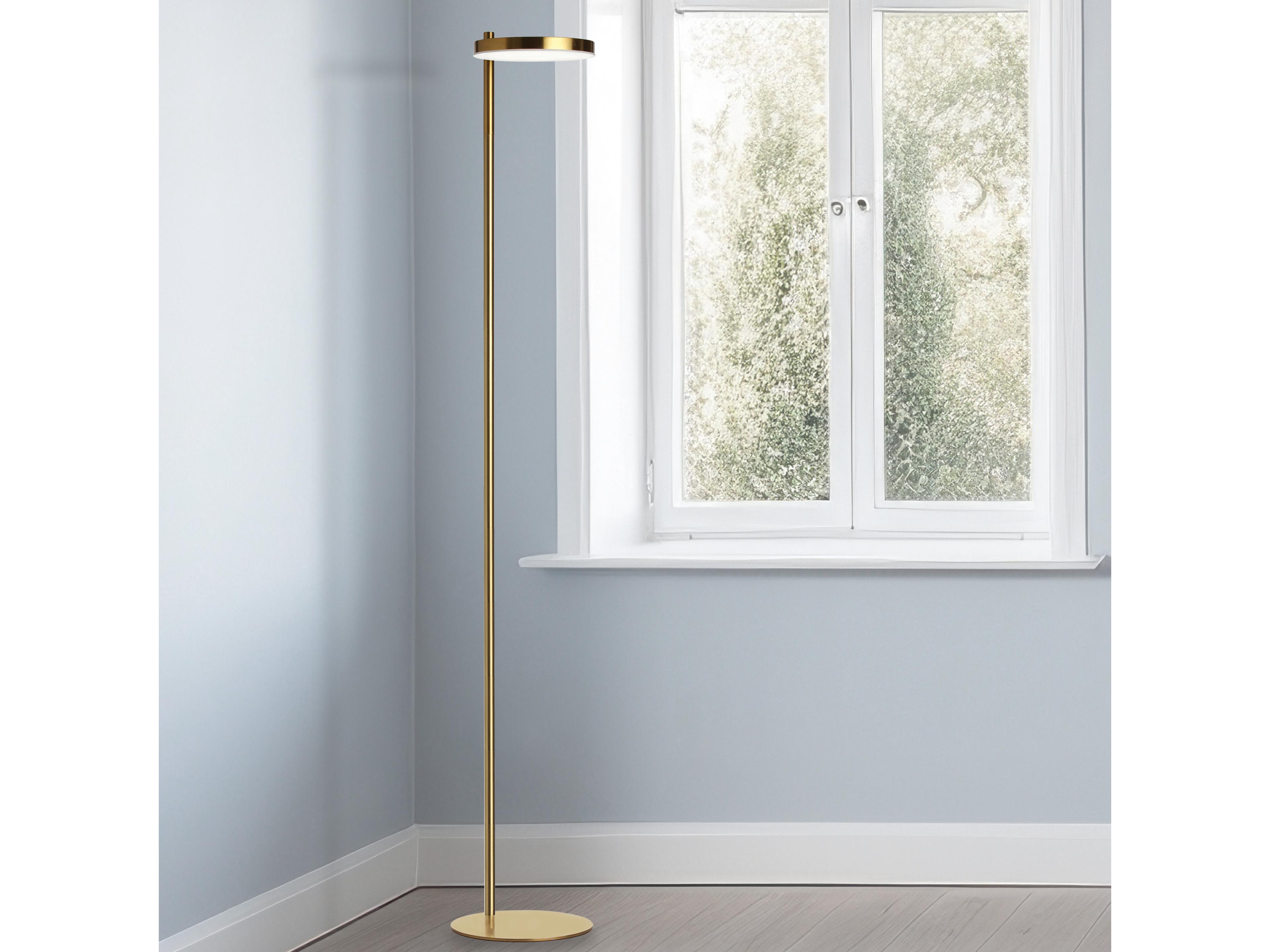 Dainolite Fia Aged Brass White Acrylic Floor Lamp