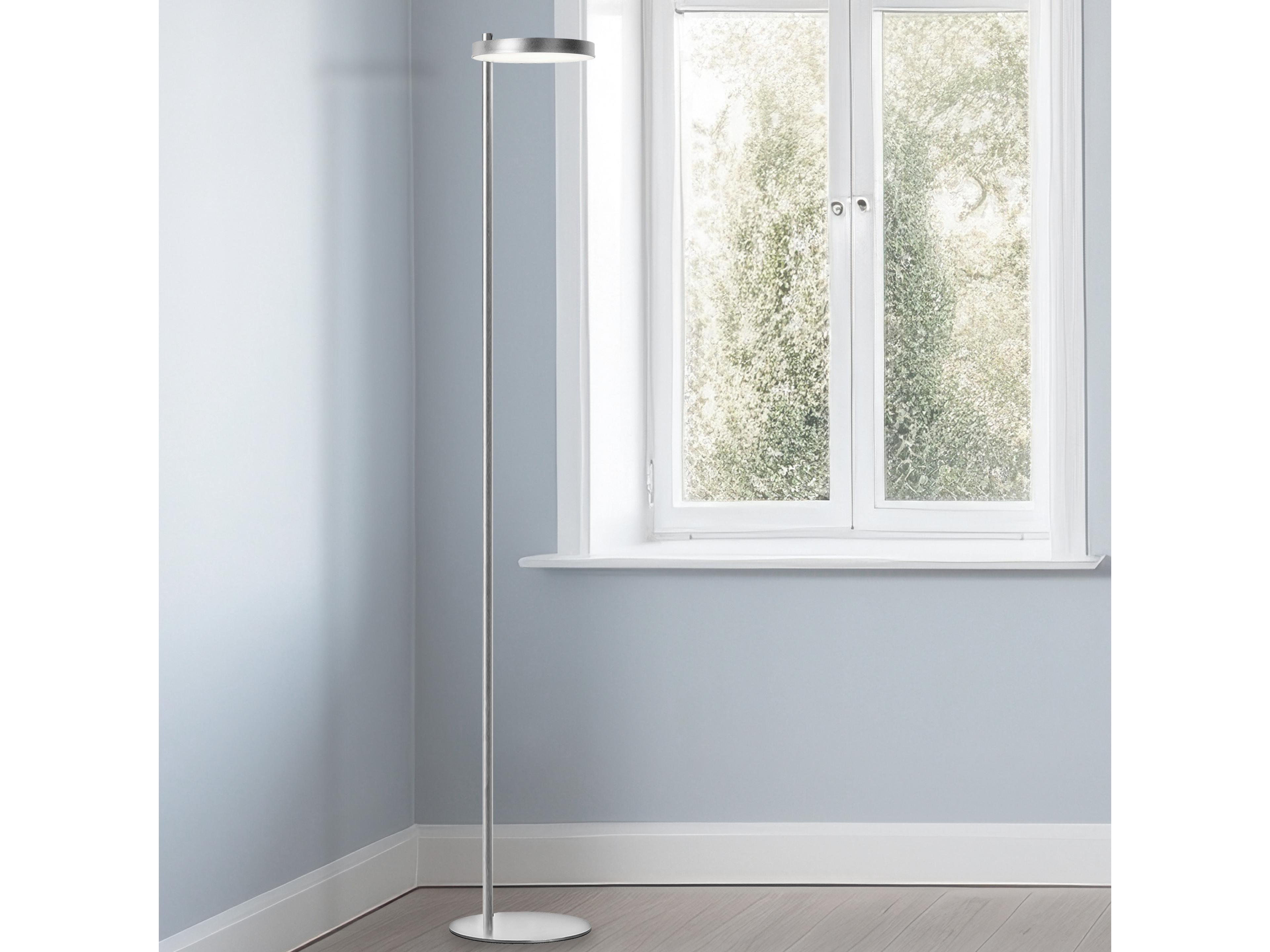 Dainolite Fia Satin Chrome White Acrylic Floor Lamp