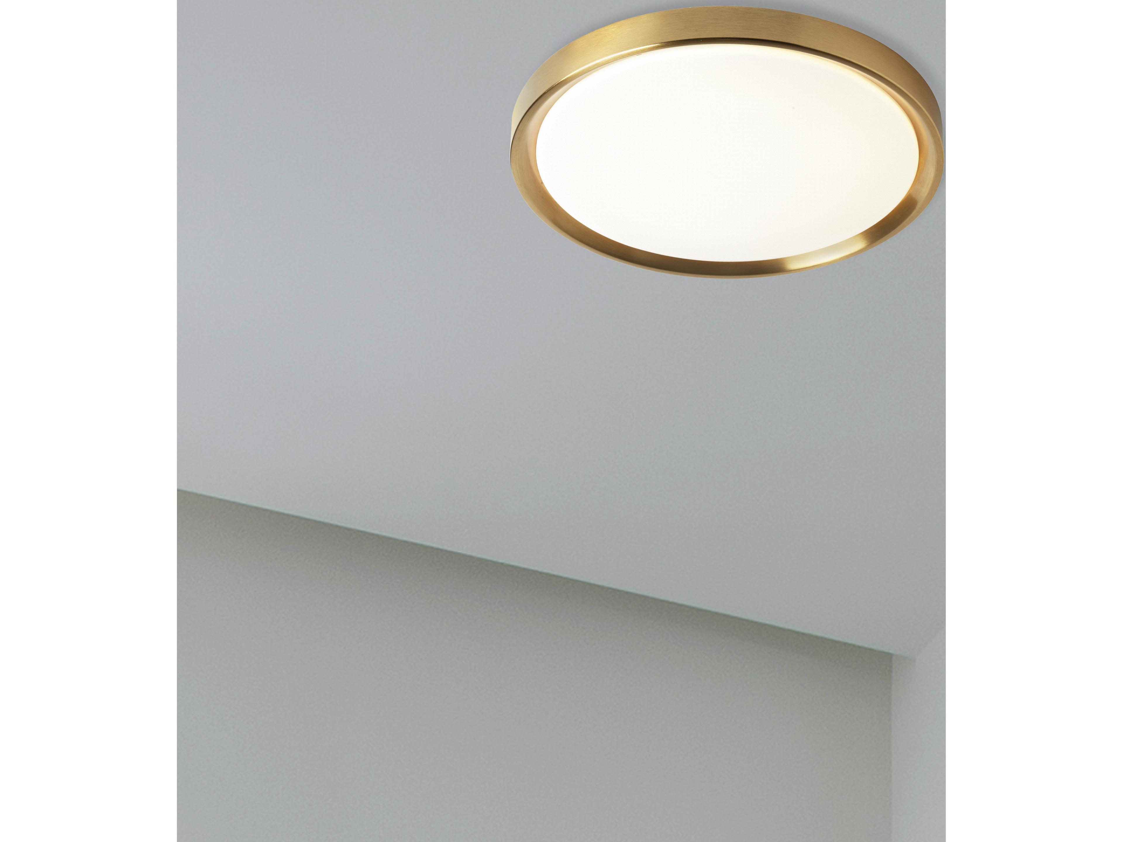 Dainolite Frida 1-Light Aged Brass Round Flush Mount