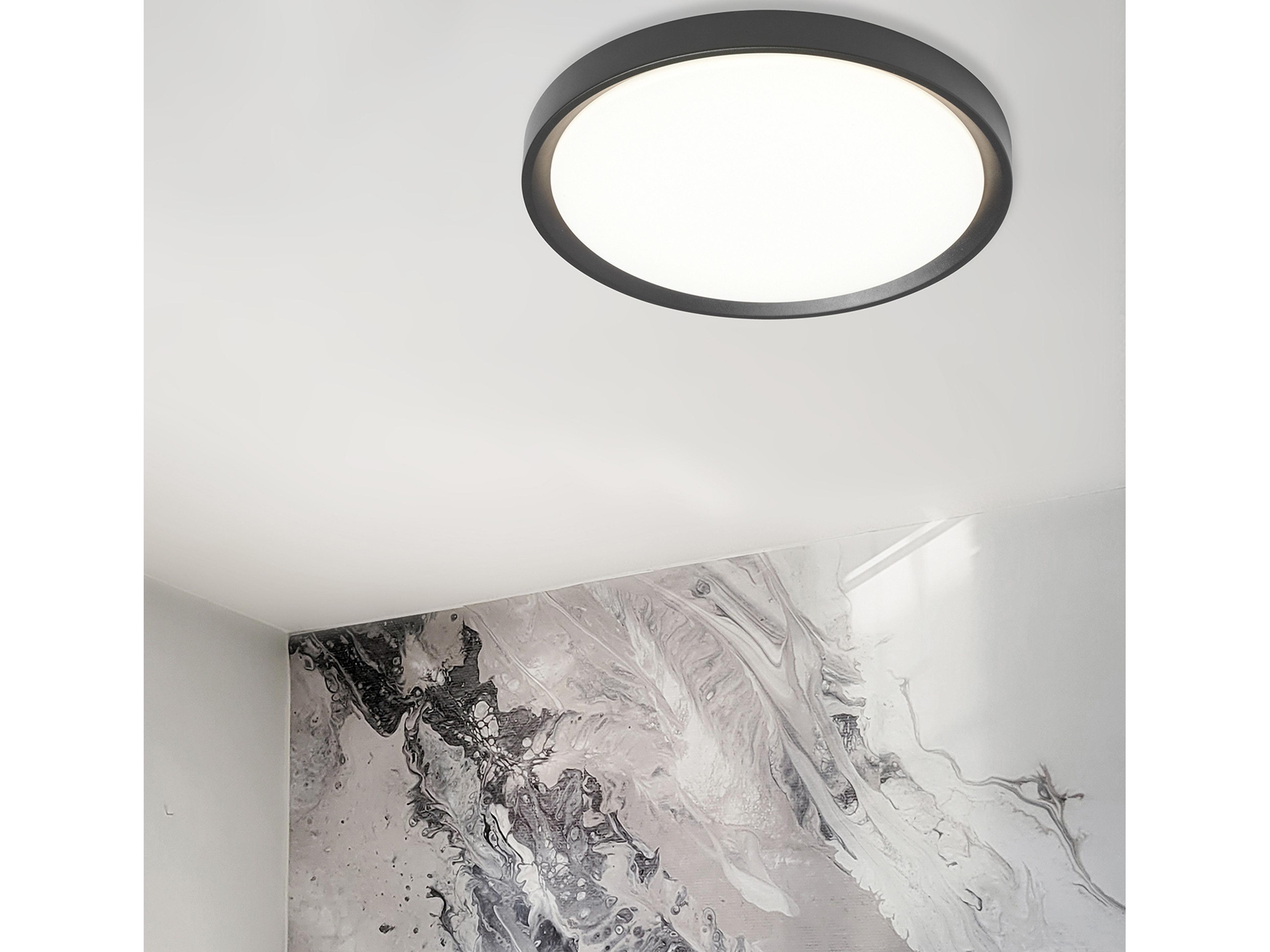 Dainolite Frida 1-Light White Sandy Black Round Flush Mount