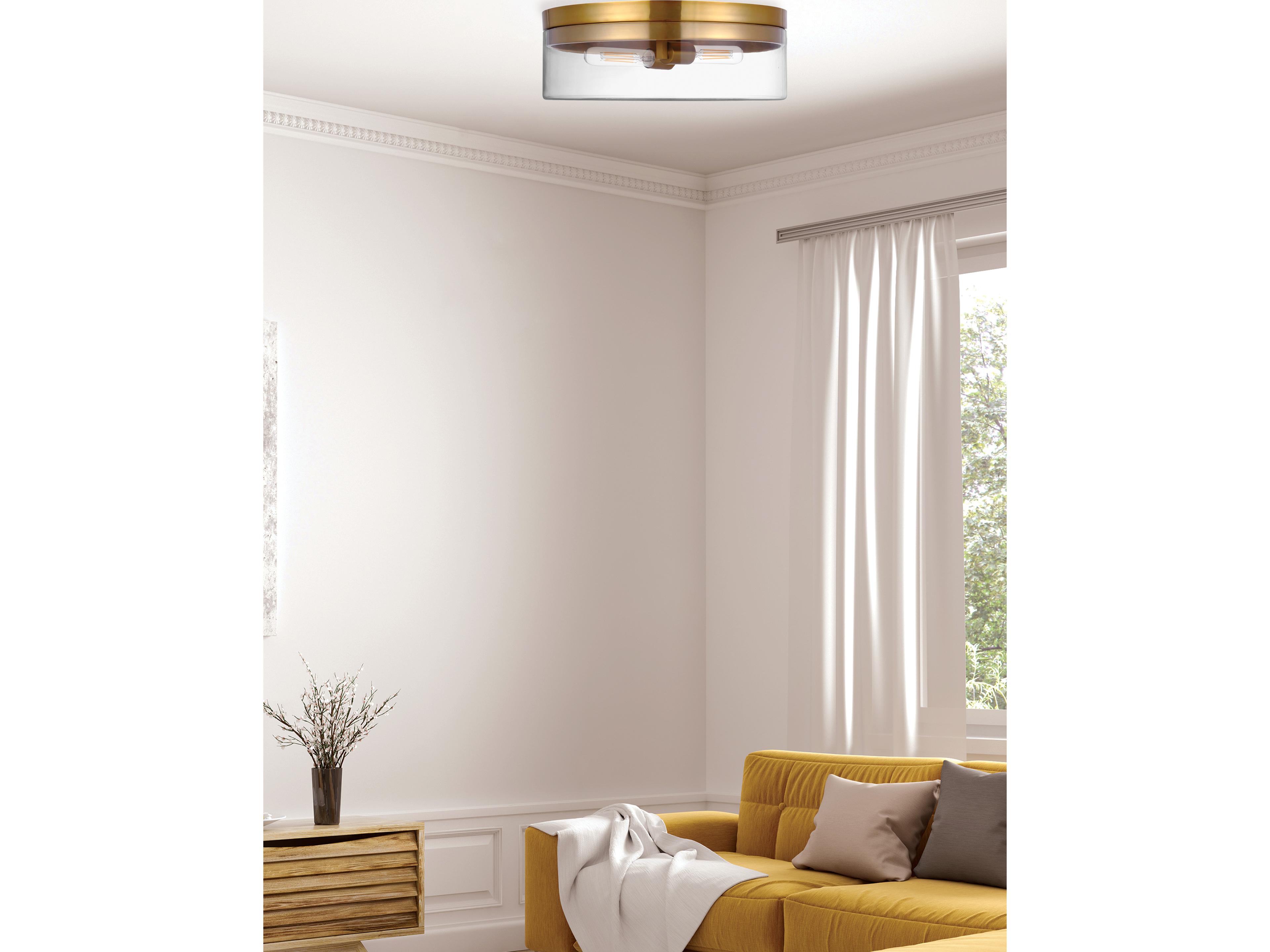 Dainolite Fiona 2-Light Aged Brass Flush Mount