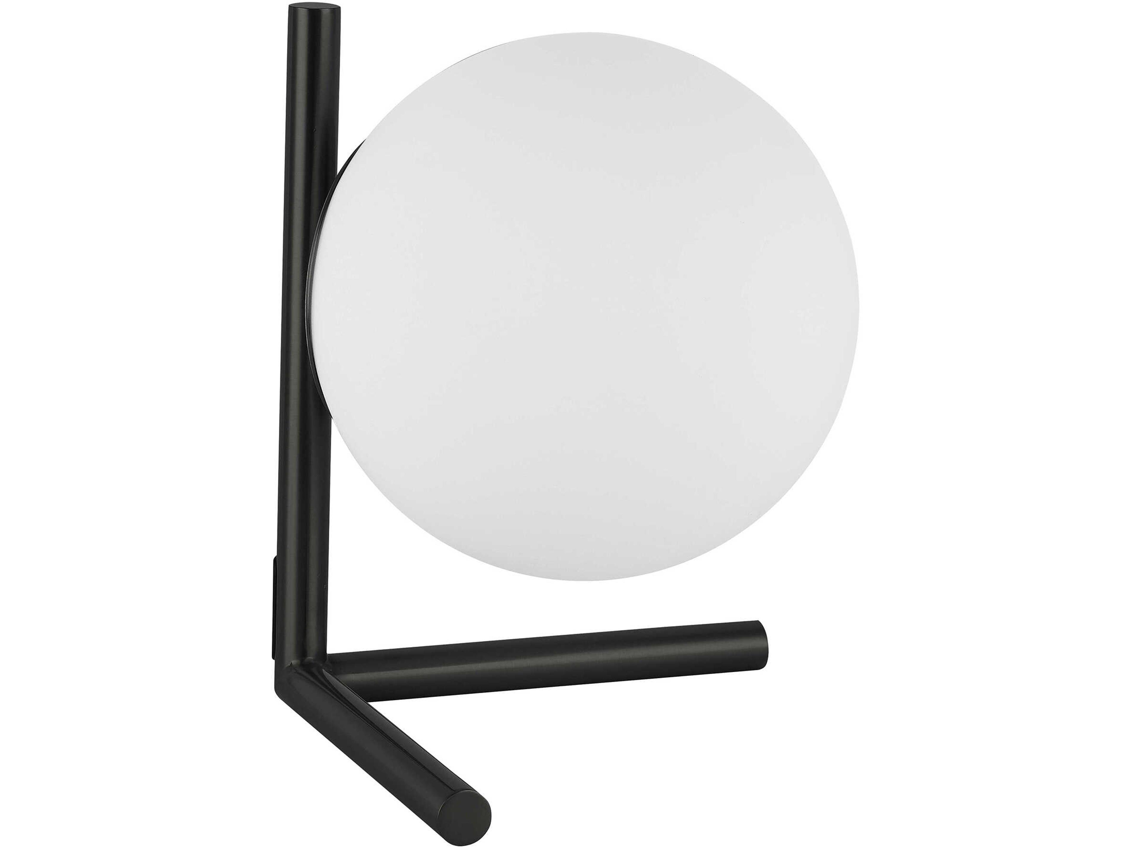 Folgar Matte Black Opal White Glass Table Lamp