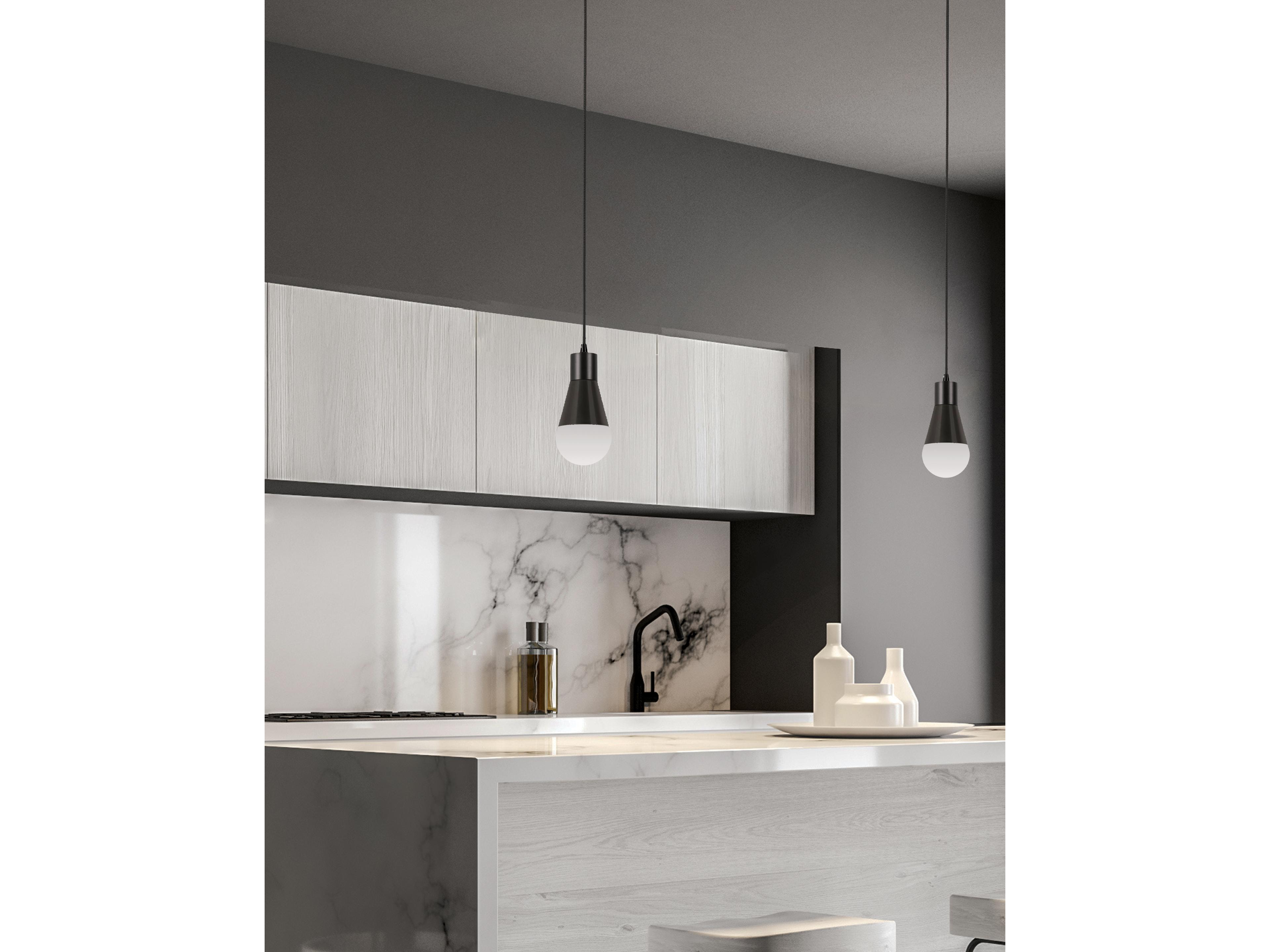 Dainolite Fortuna 1-Light Matte Black Mini Pendant