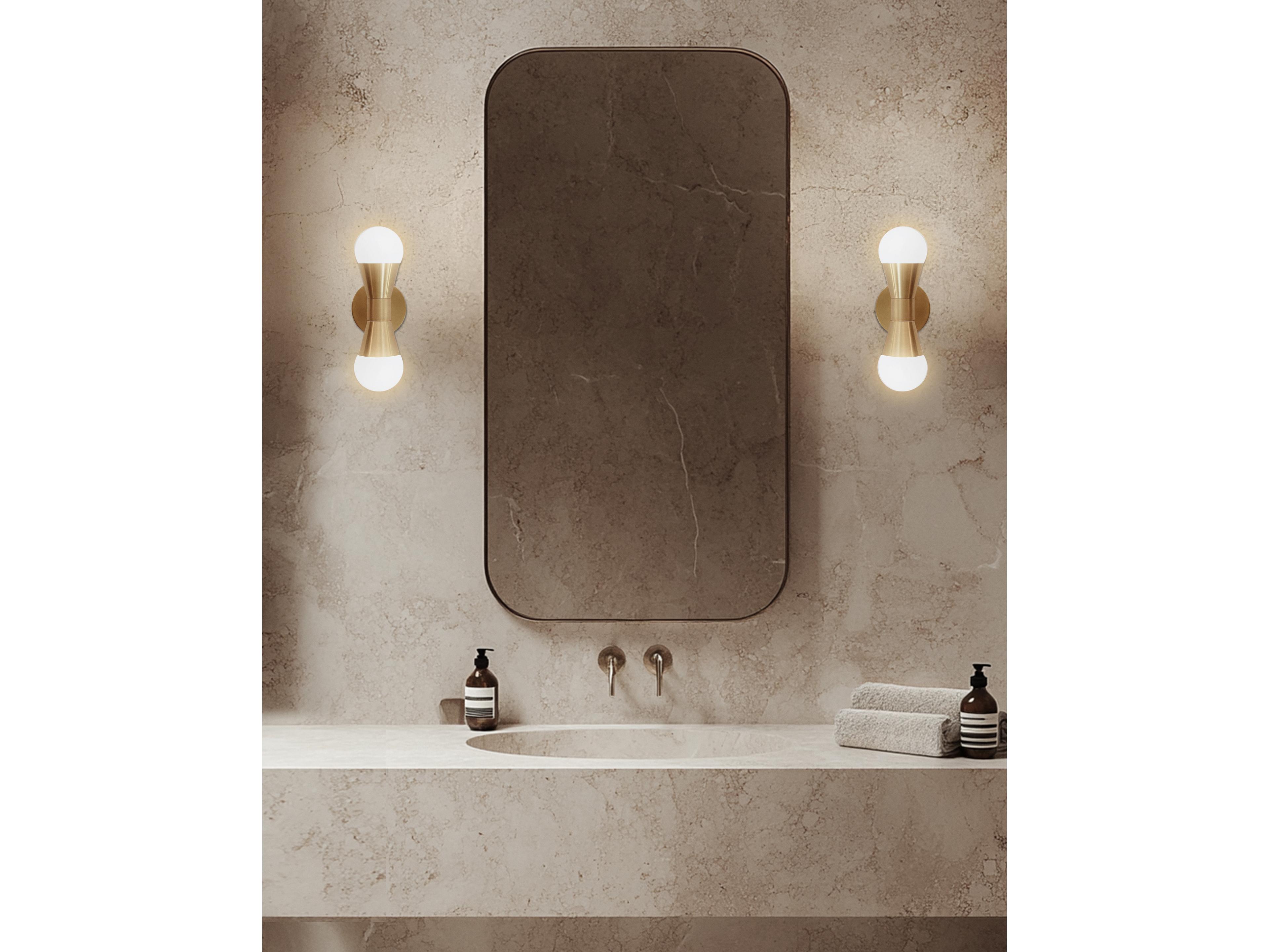 Dainolite Fortuna 2-Light Aged Brass Wall Sconce
