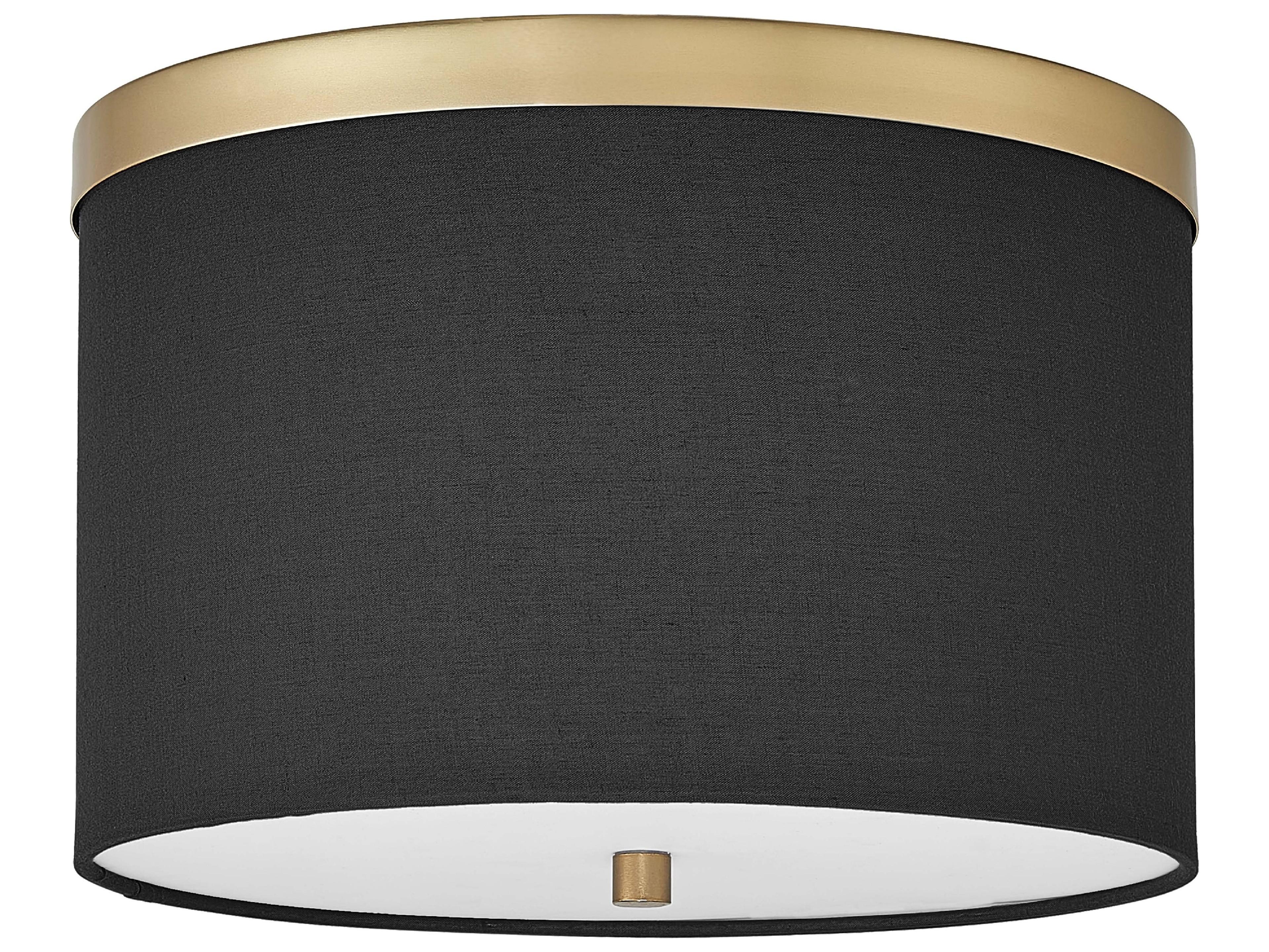 Frederica 2-Light Black Aged Brass Drum Flush Mount