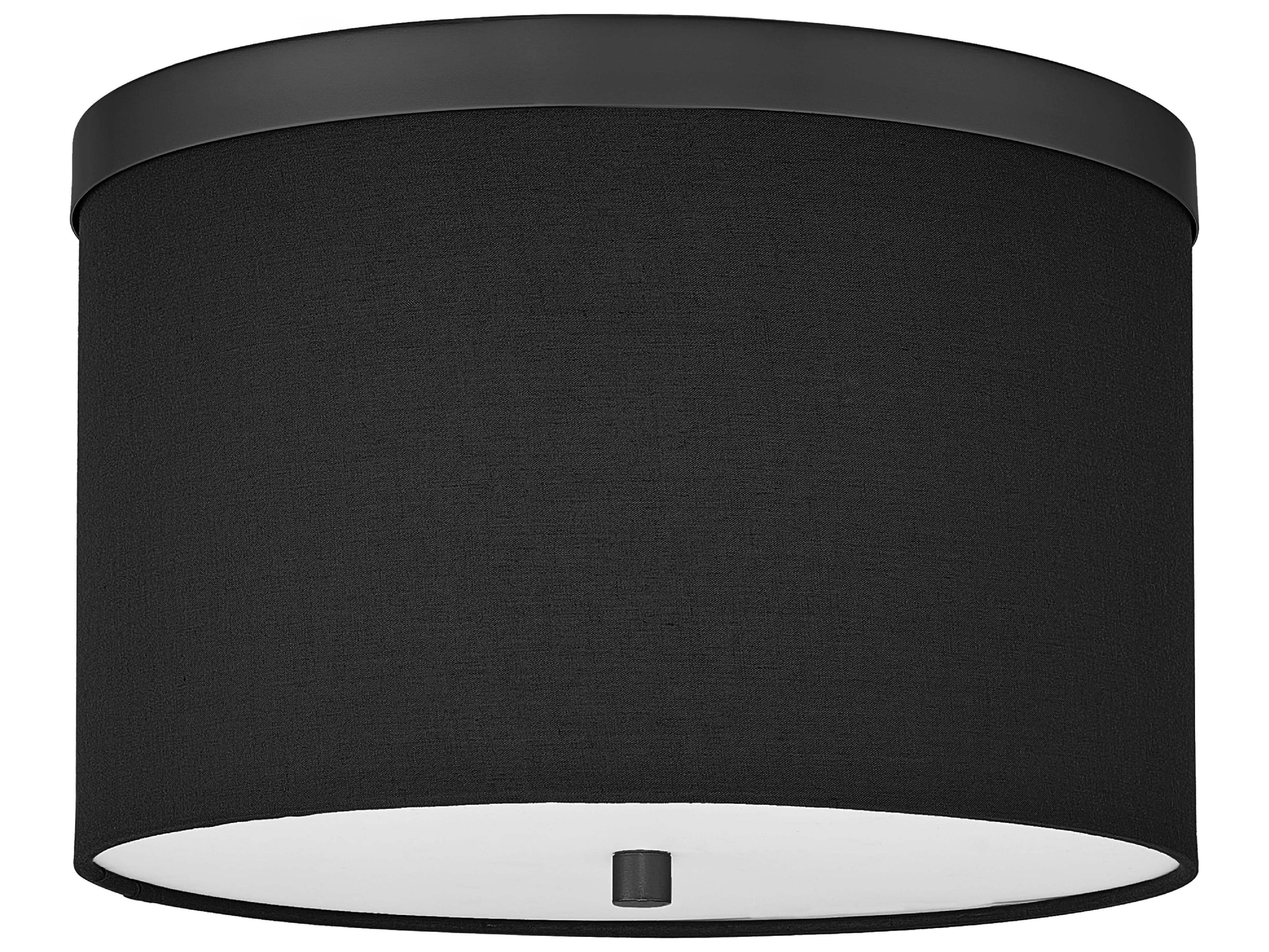 Frederica 2-Light Black Matte Drum Flush Mount