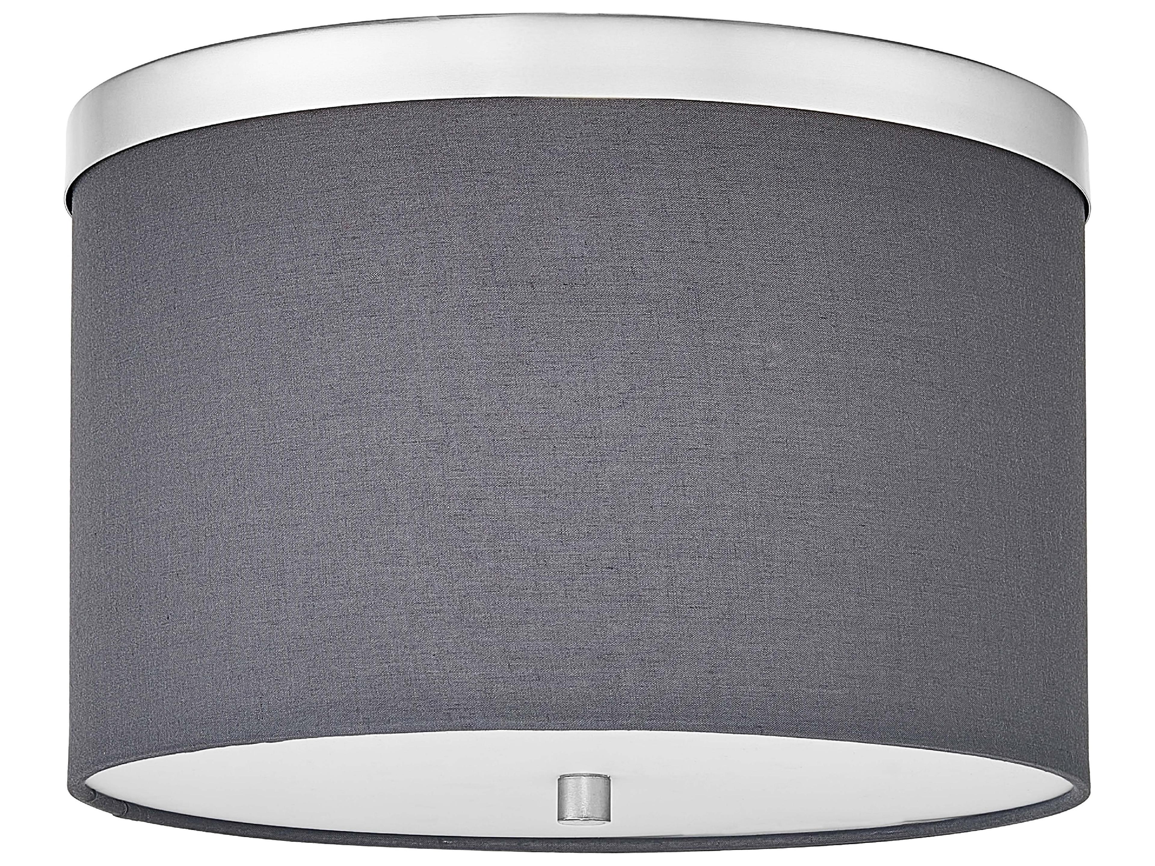 Frederica 2-Light Grey Polished Chrome Drum Flush Mount