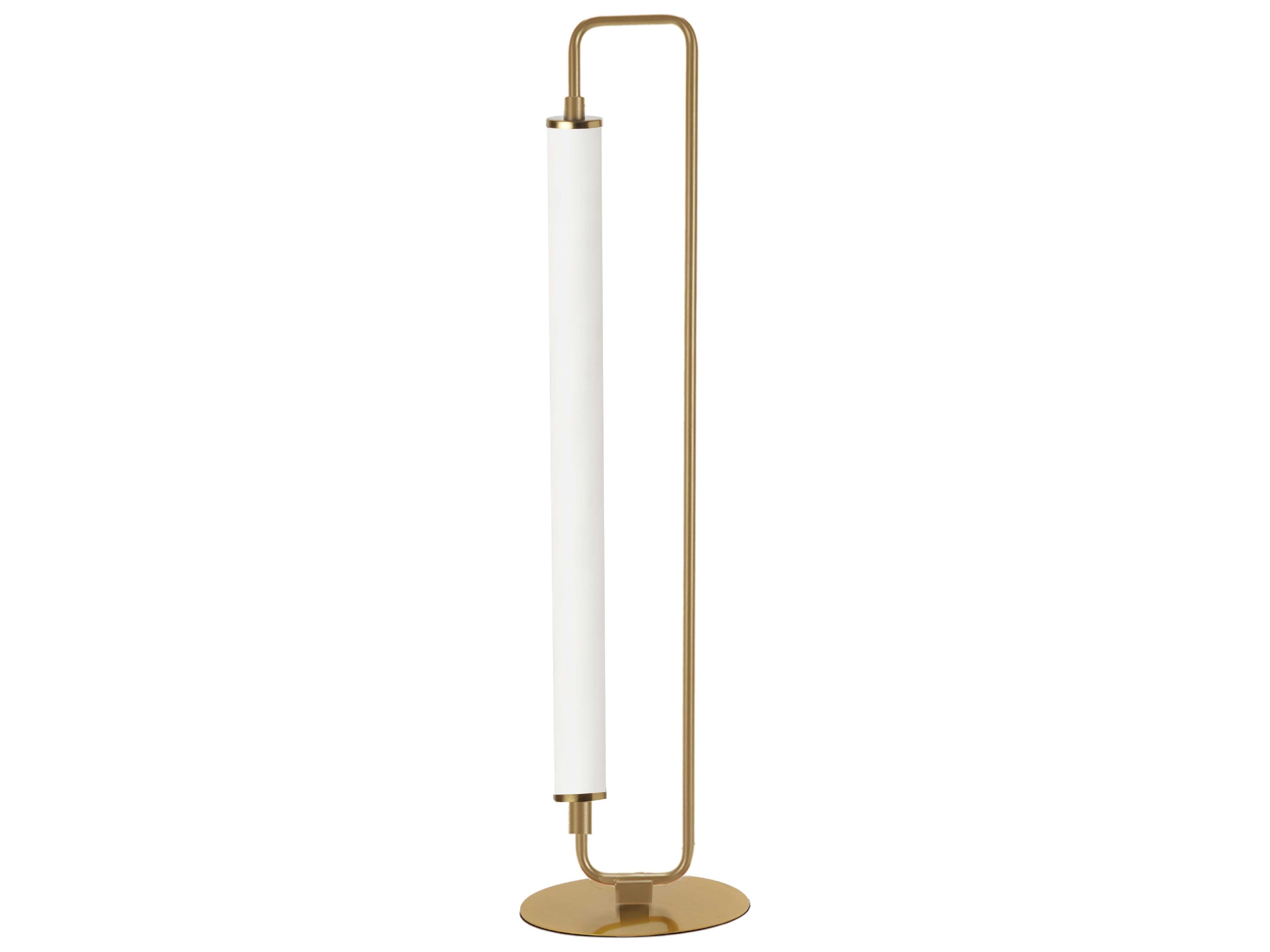 Freya Aged Brass White Acrylic Buffet Lamp