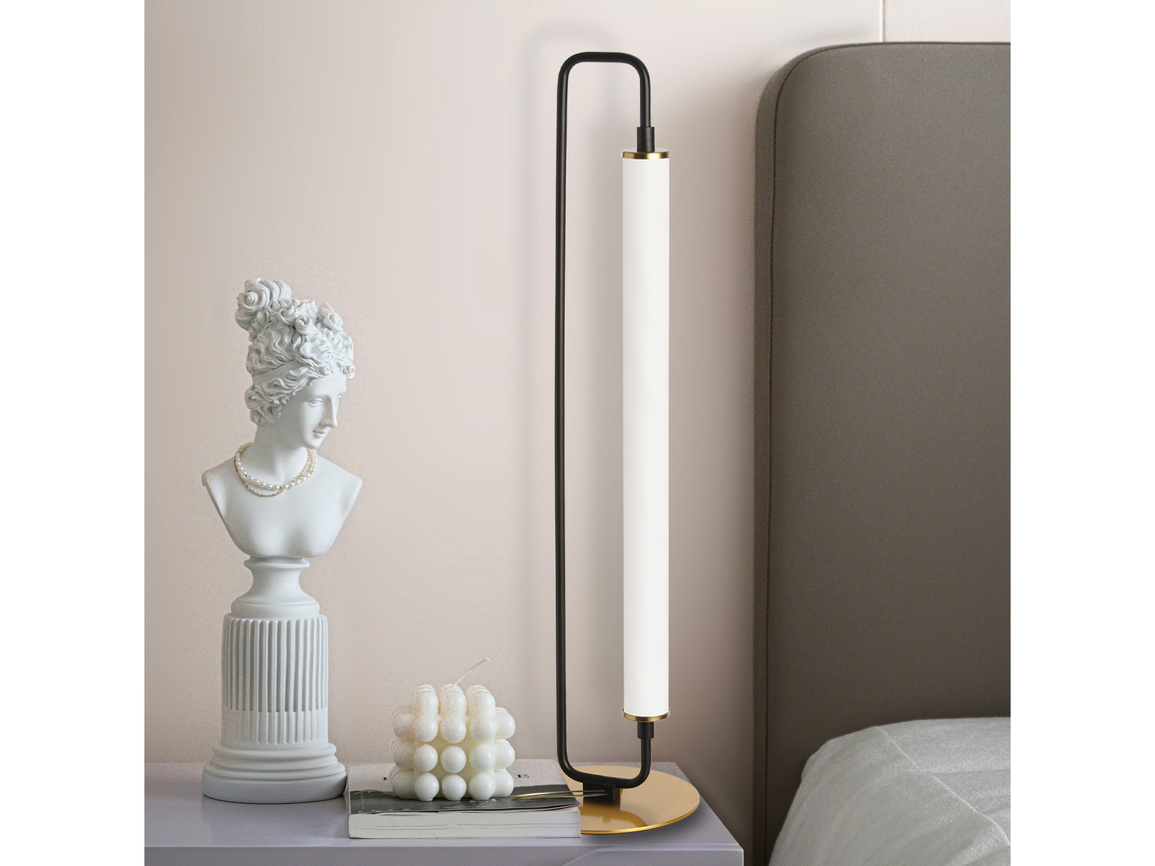 Dainolite Freya Matte Black Aged Brass White Buffet Lamp