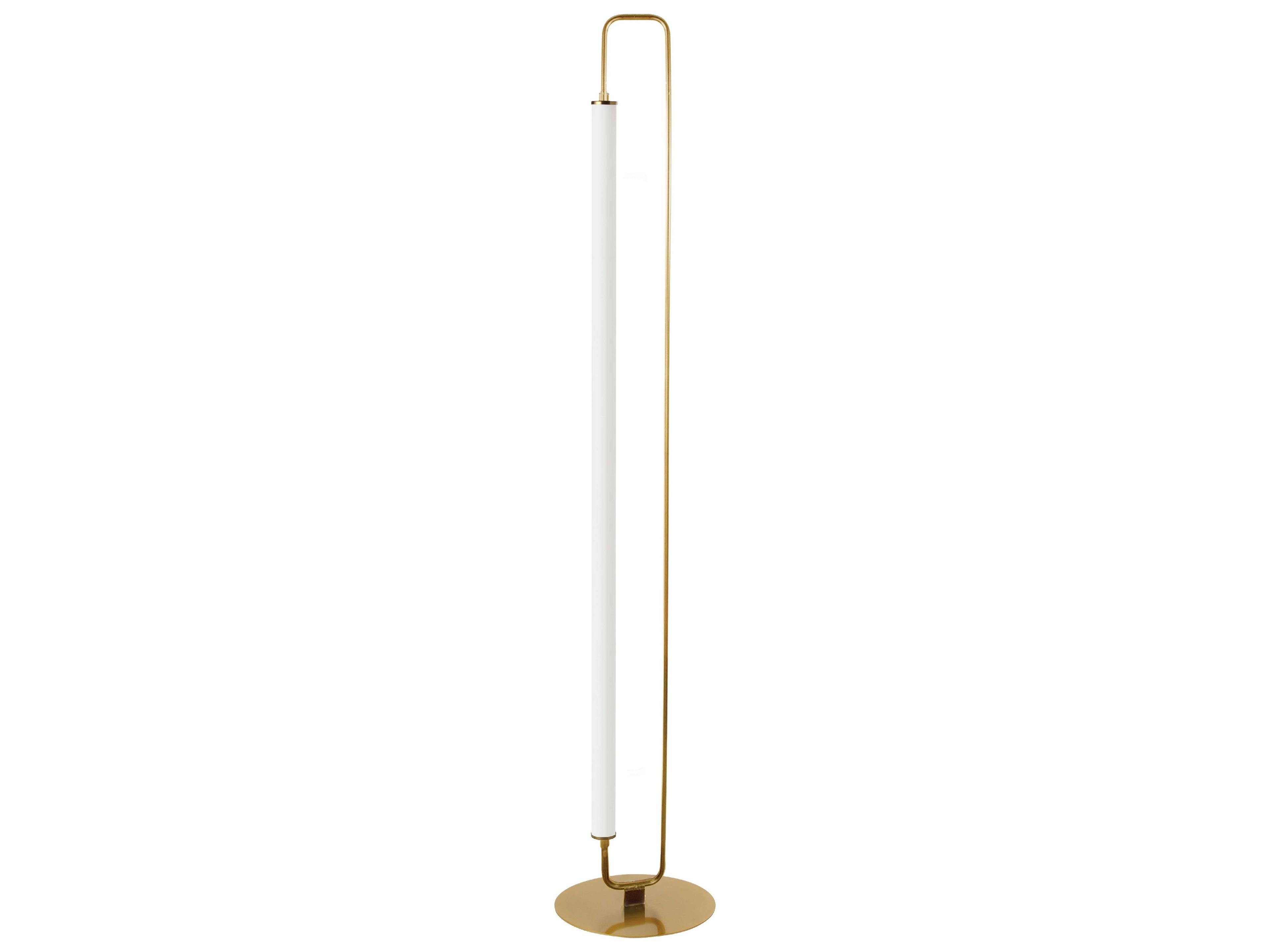 Freya Aged Brass White Acrylic Floor Lamp