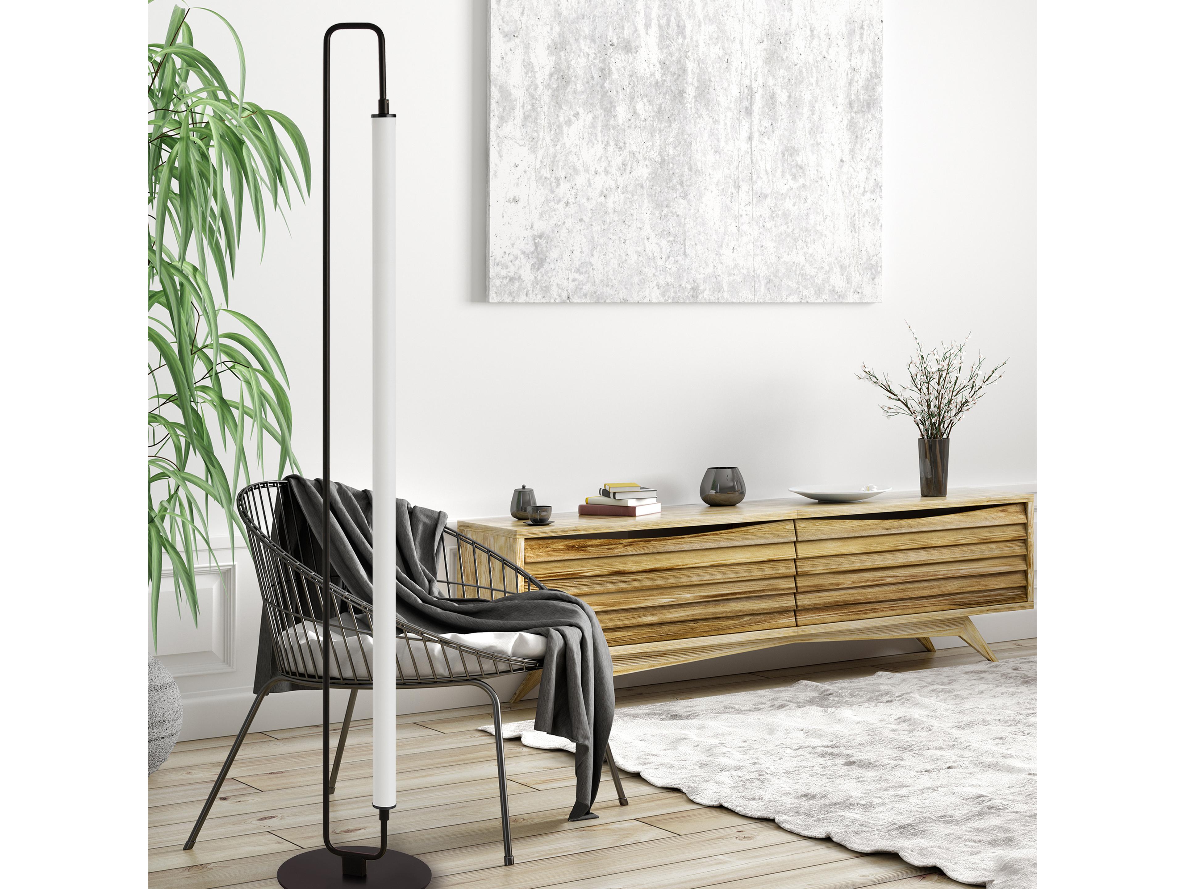 Dainolite Freya Matte Black White Acrylic Floor Lamp