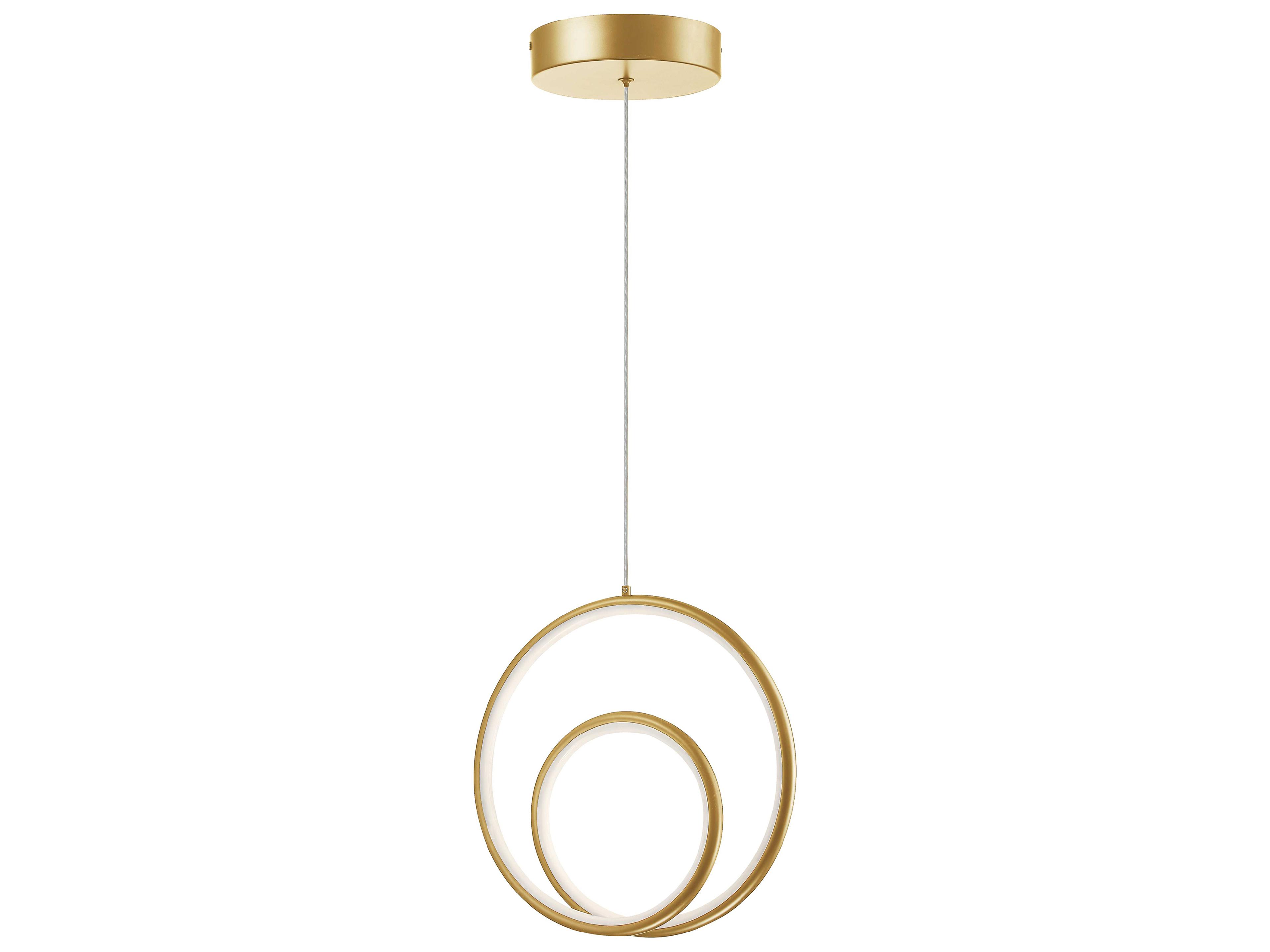 Gabriel 1-Light Aged Brass White Mini Pendant