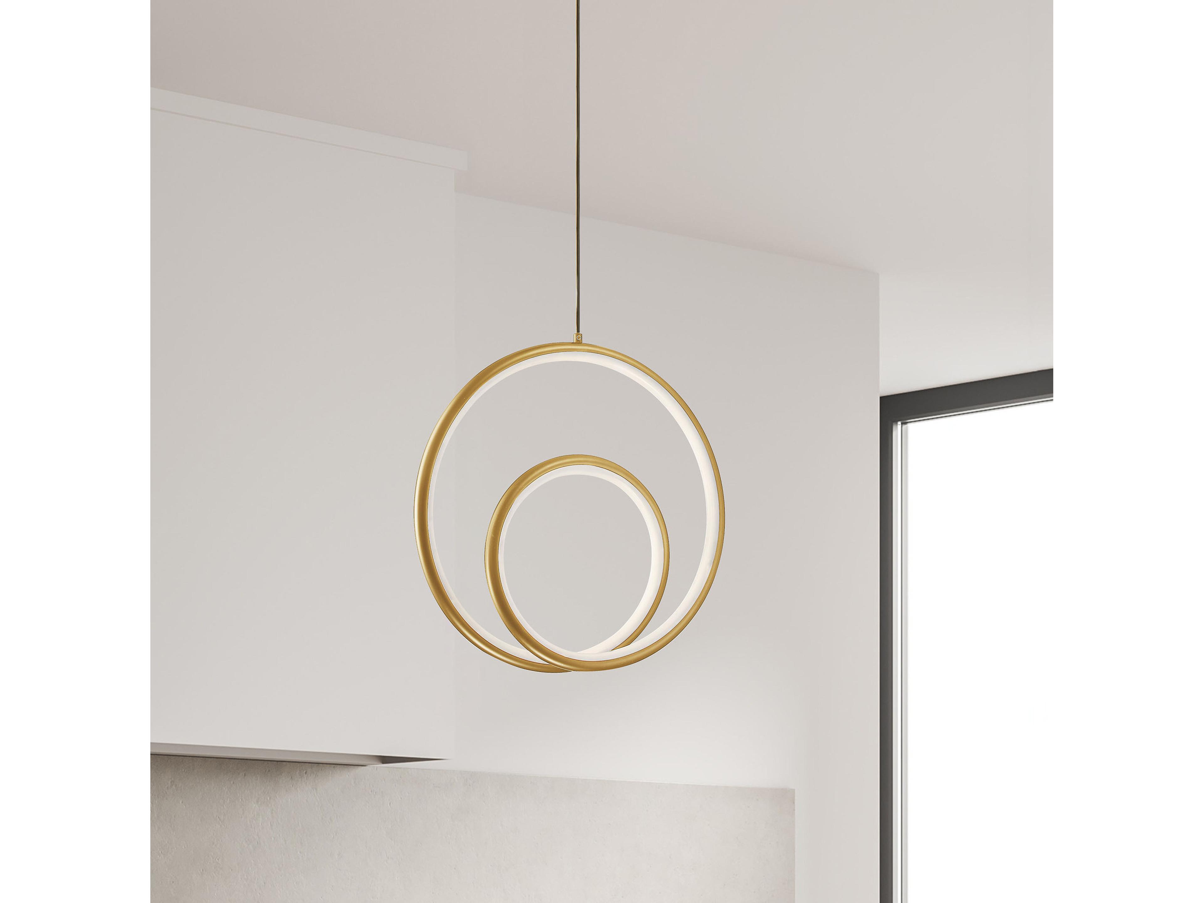 Dainolite Gabriel 1-Light Aged Brass White Mini Pendant