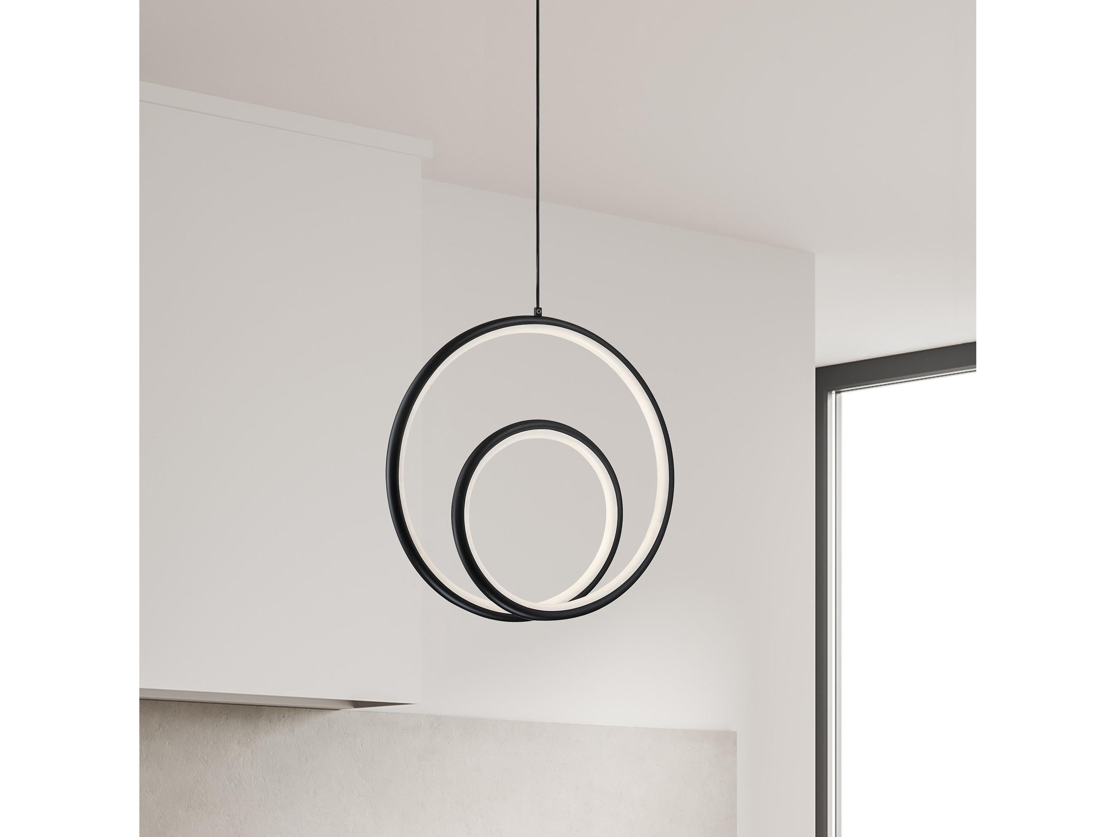 Dainolite Gabriel 1-Light Matte Black White Mini Pendant